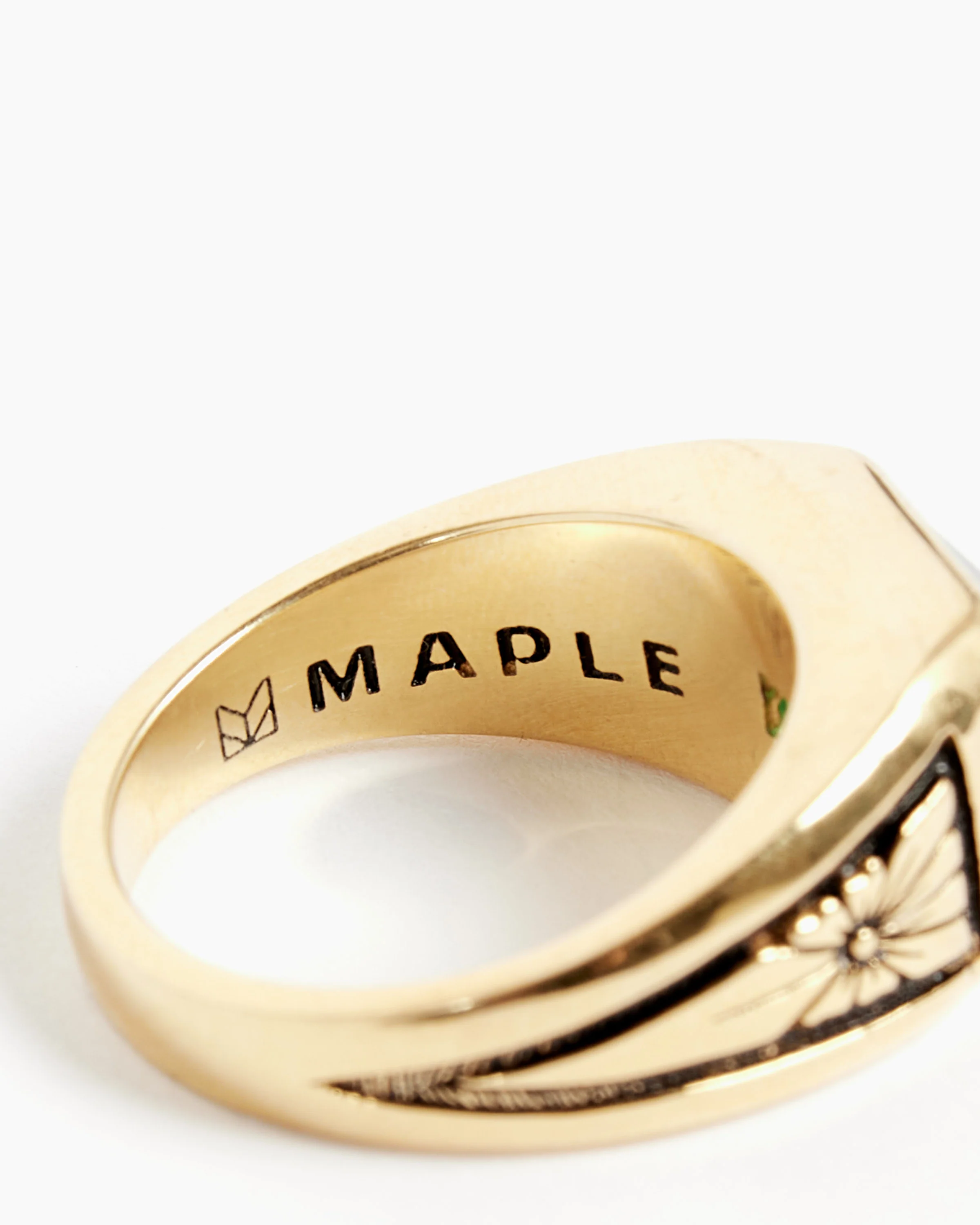 Midnight Ring Slim in 14k Gold/Emerald - Image 2