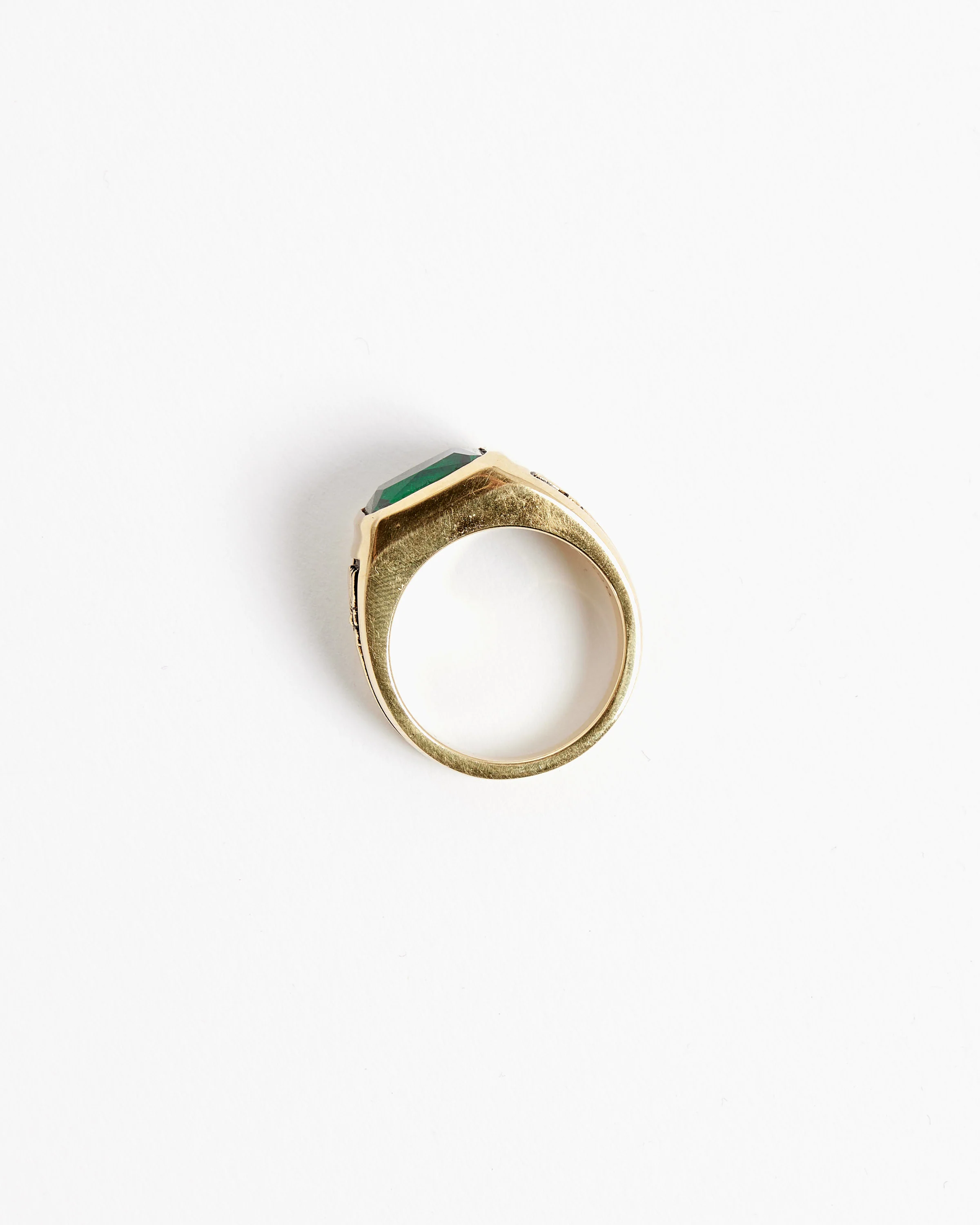 Midnight Ring Slim in 14k Gold/Emerald - Image 3