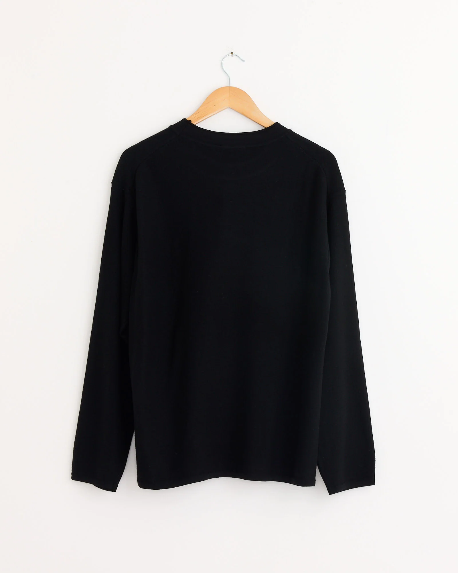 Felted Merino Crewneck in Black - Image 3