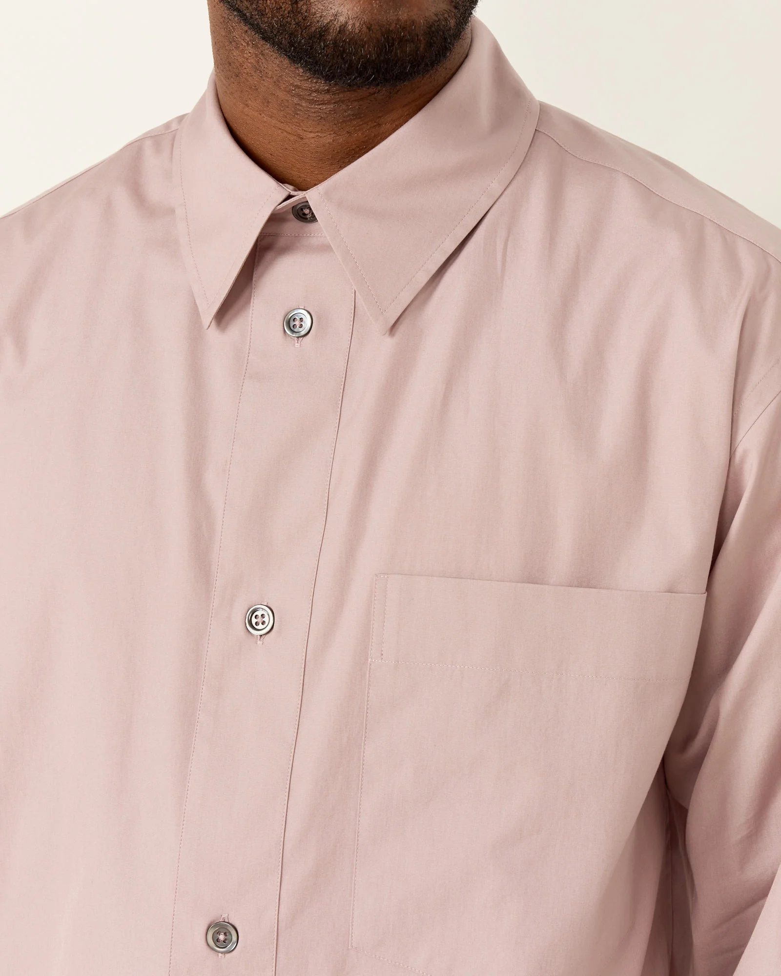 Half Placket Shirt in Dusty Pink - Image 4