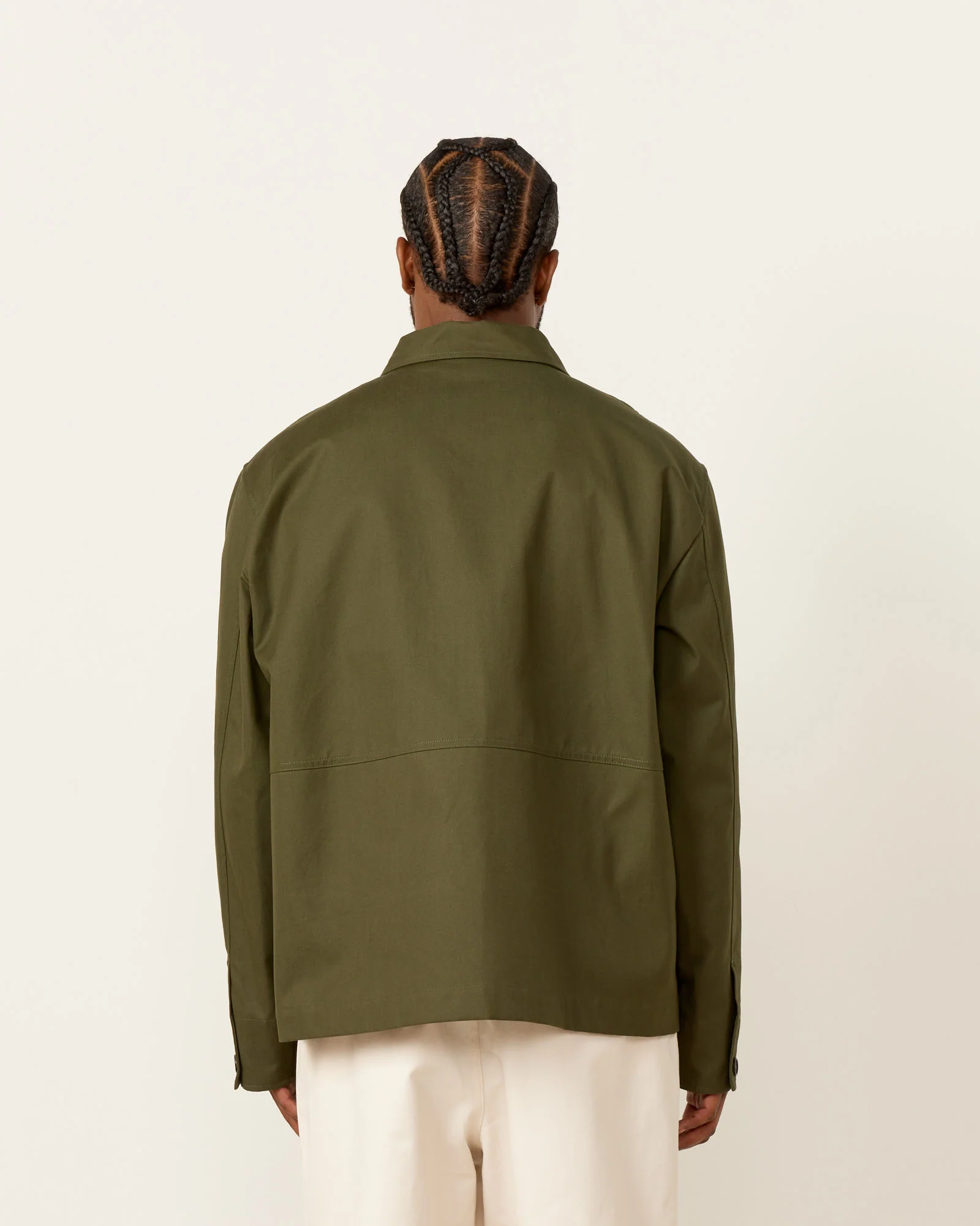 Stand Collar Jacket in Olive - Image 5