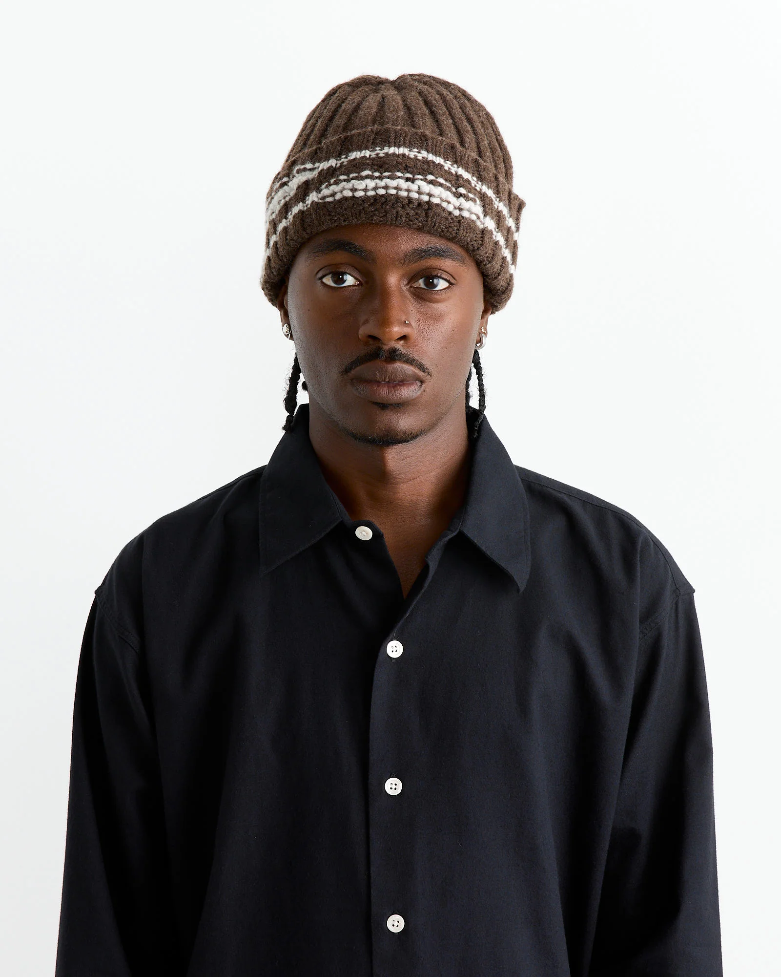 Court Beanie in Dark Brown - Image 2