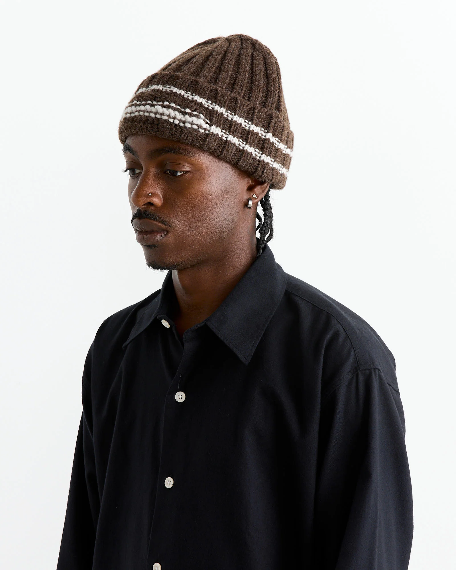 Court Beanie in Dark Brown - Image 4
