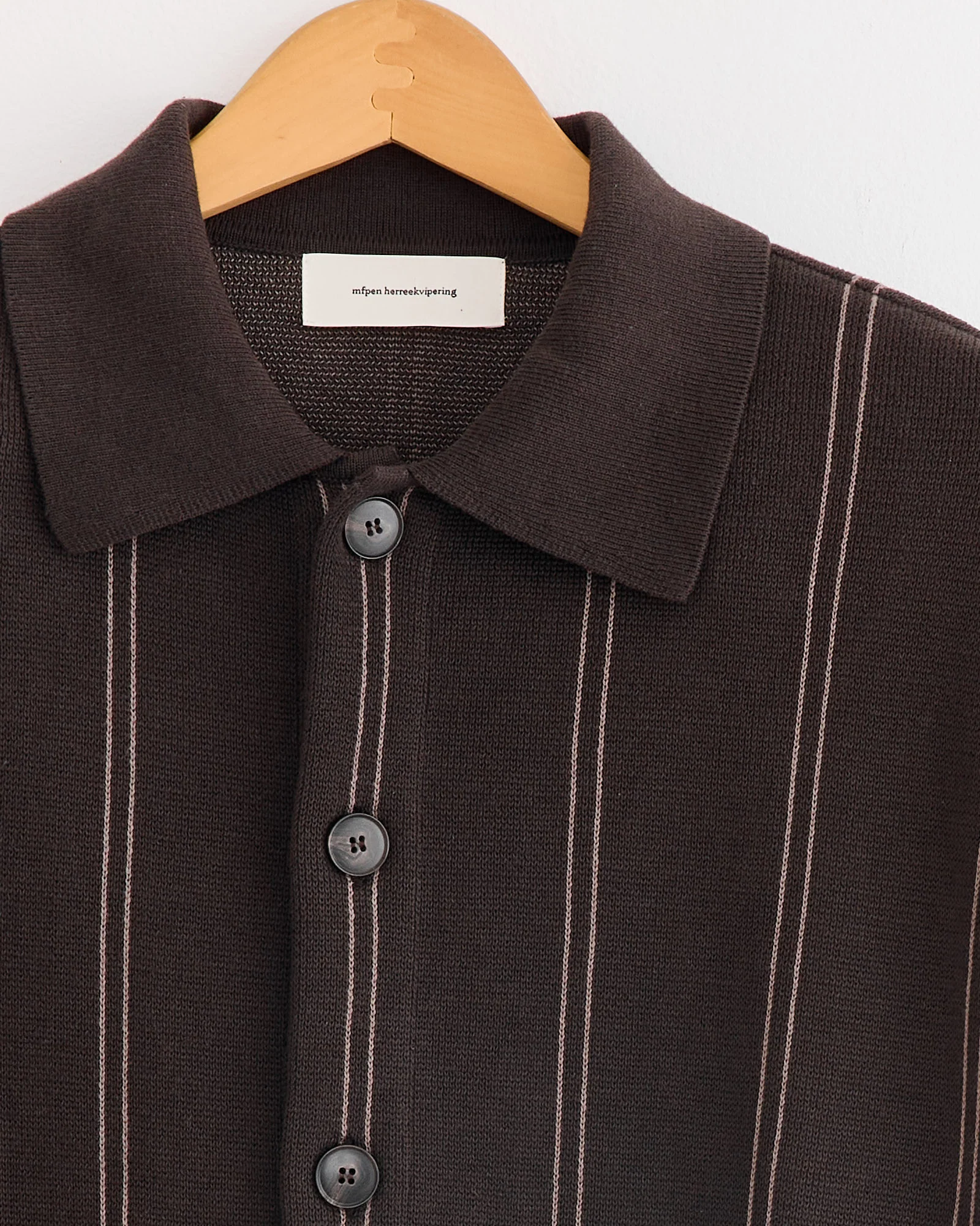 Formal Cardigan in Biscuit Stripe - Image 2