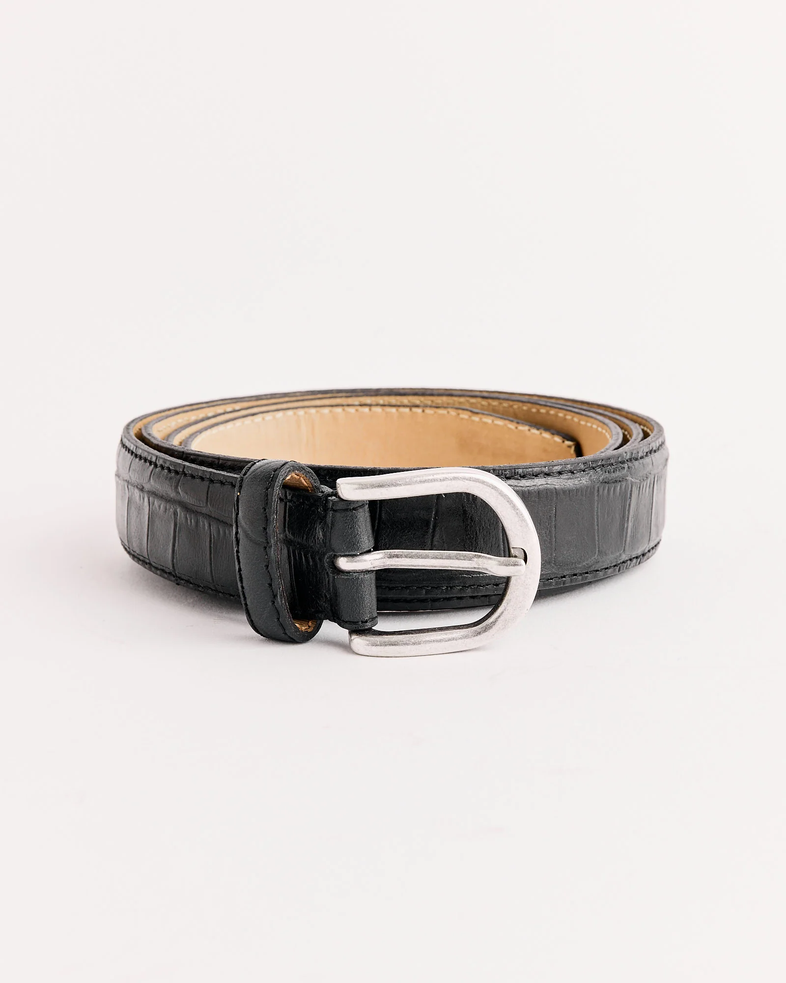 Occasion Belt in Black Crocodile