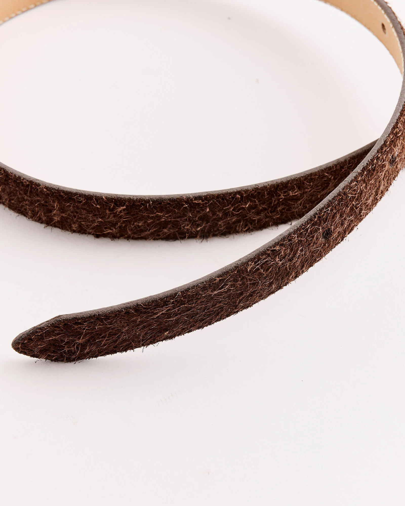 Purpose Belt in Brown Fuzzy Suede - Image 2