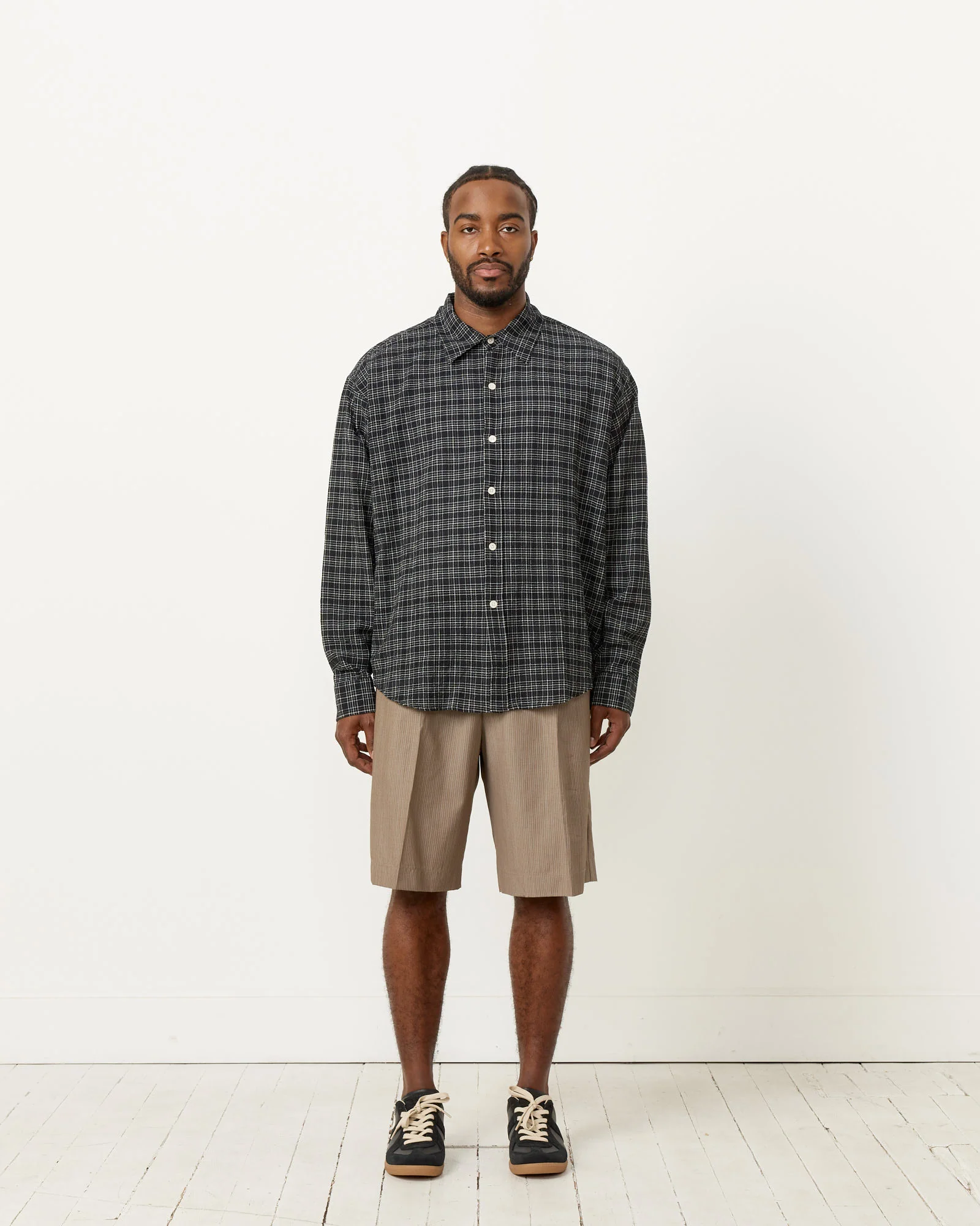 Vacation Shirt in Black Check - Image 2