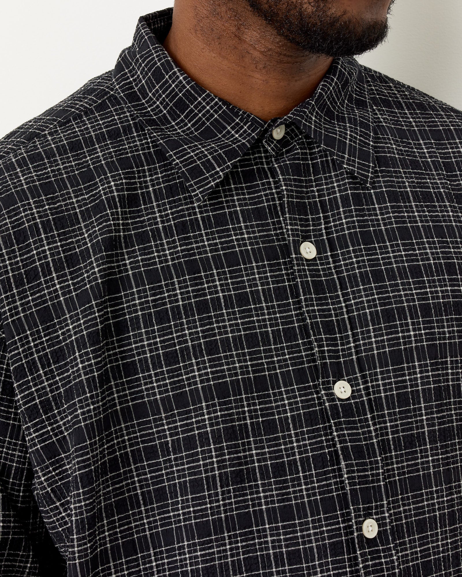 Vacation Shirt in Black Check - Image 4