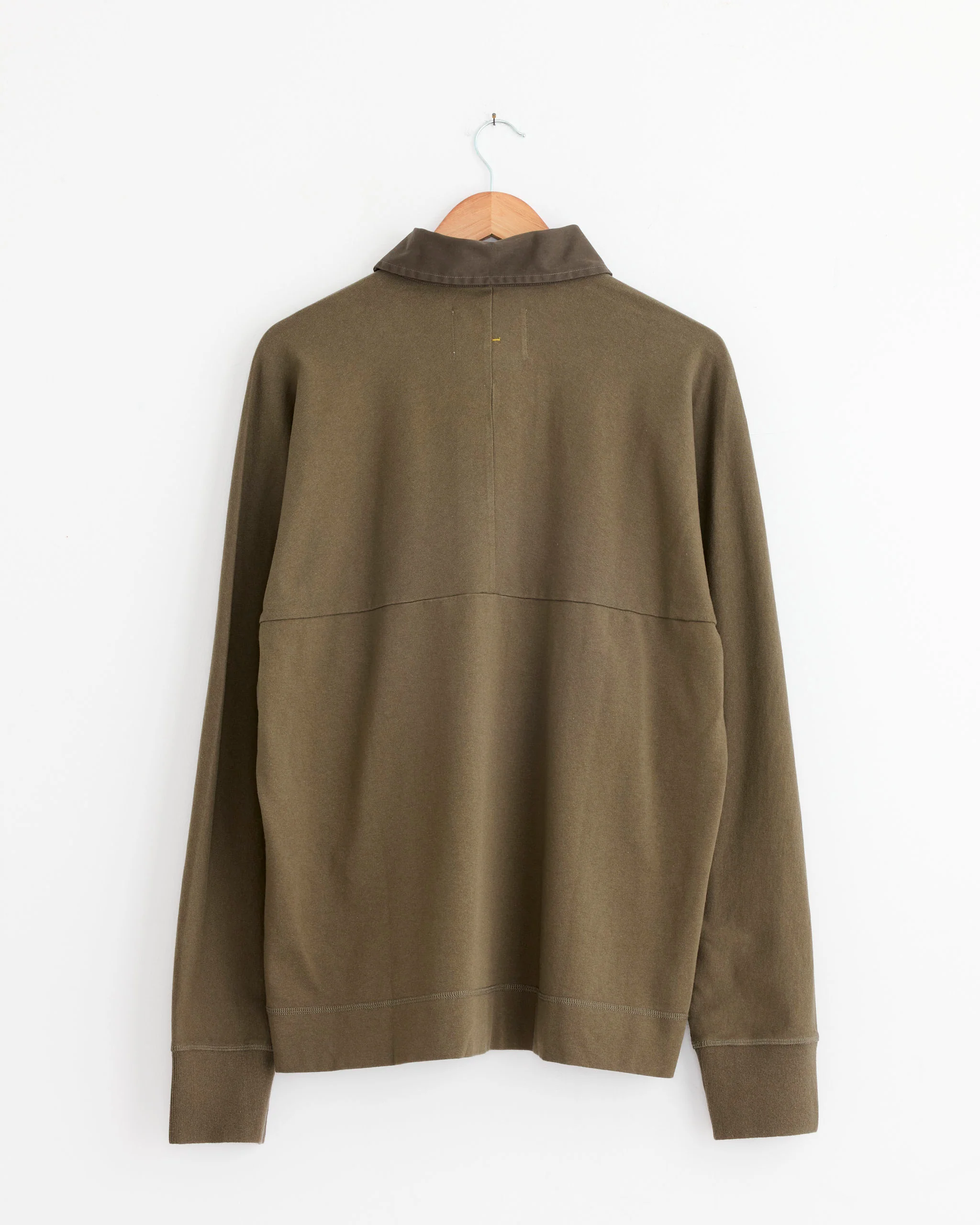 Rugby Shirt in Khaki Green/Black Green - Image 3