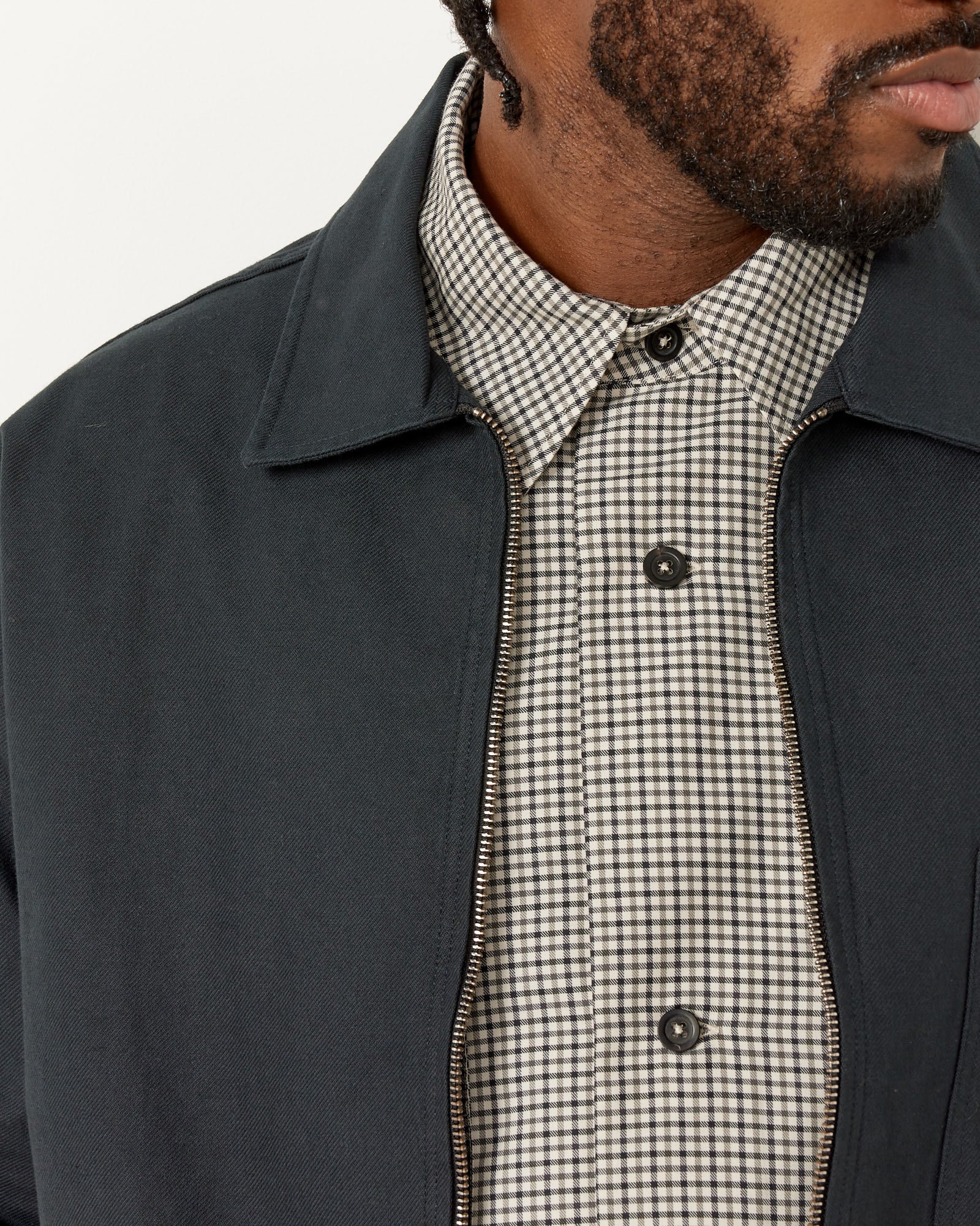 Zip Overshirt in Dark Navy - Image 4
