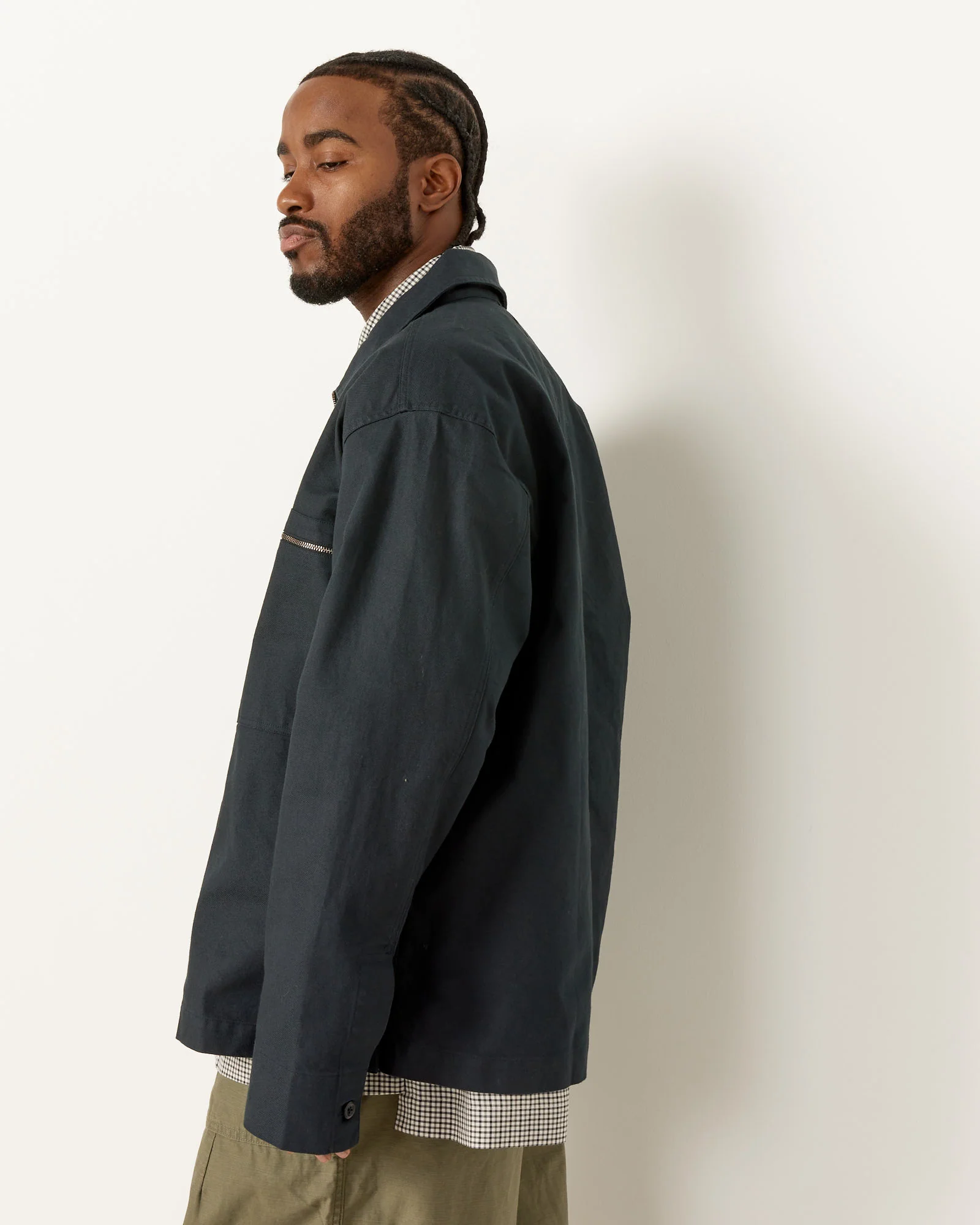 Zip Overshirt in Dark Navy - Image 6