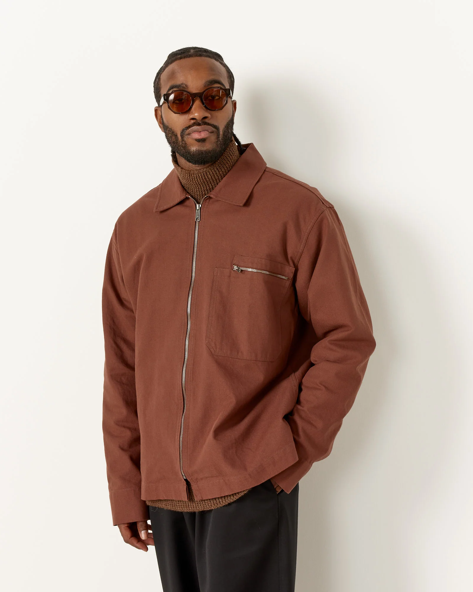 Zip Overshirt in Mineral - Image 3