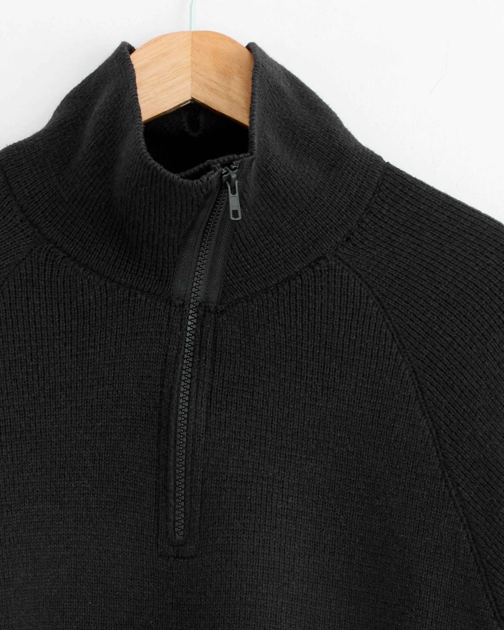 Zip Up Polo in Black - Image 2