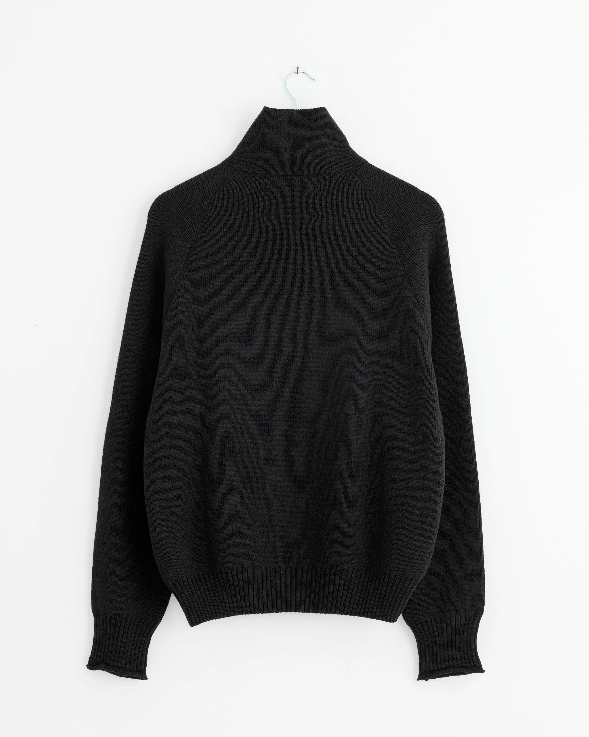Zip Up Polo in Black - Image 3