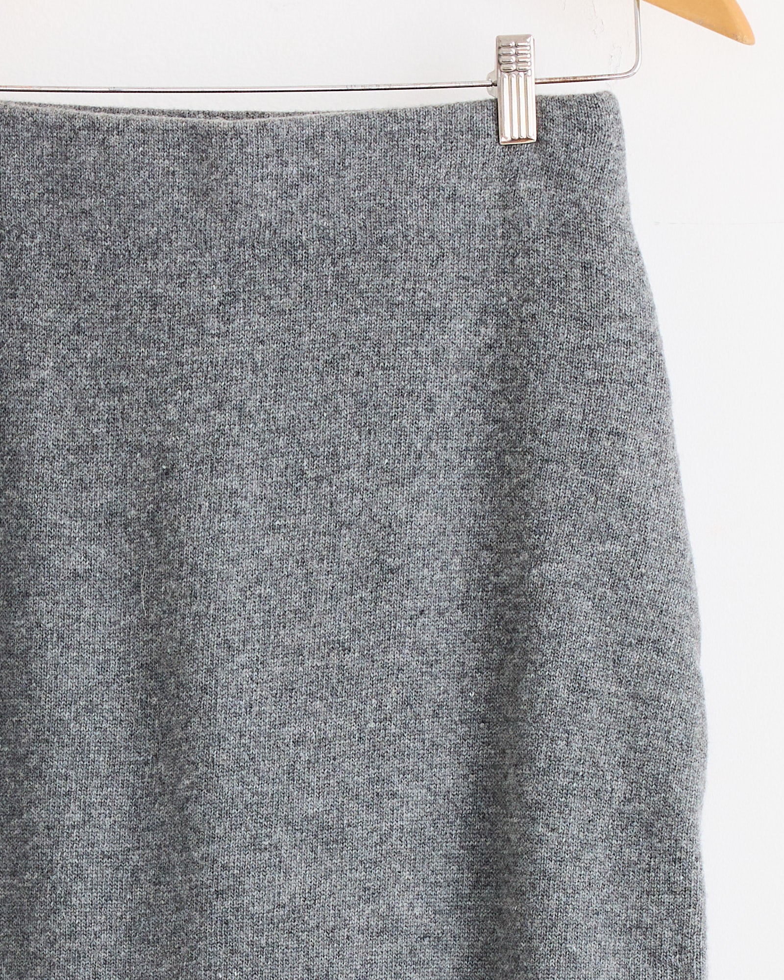 Cashmere Blend Knit Midi Skirt in Grey - Image 3