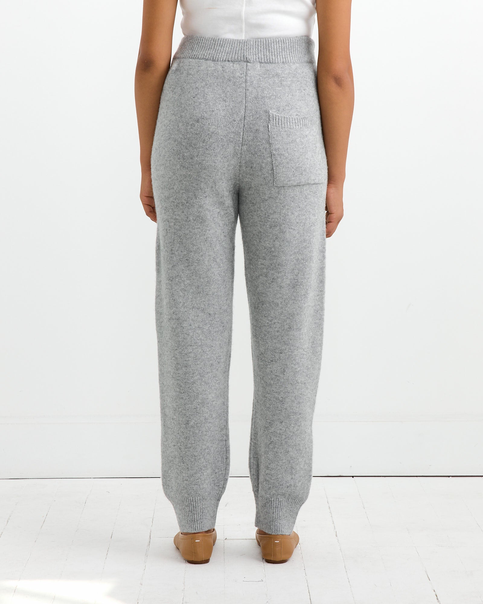 Cashmere Blend Knit Pant in Grey - Image 2
