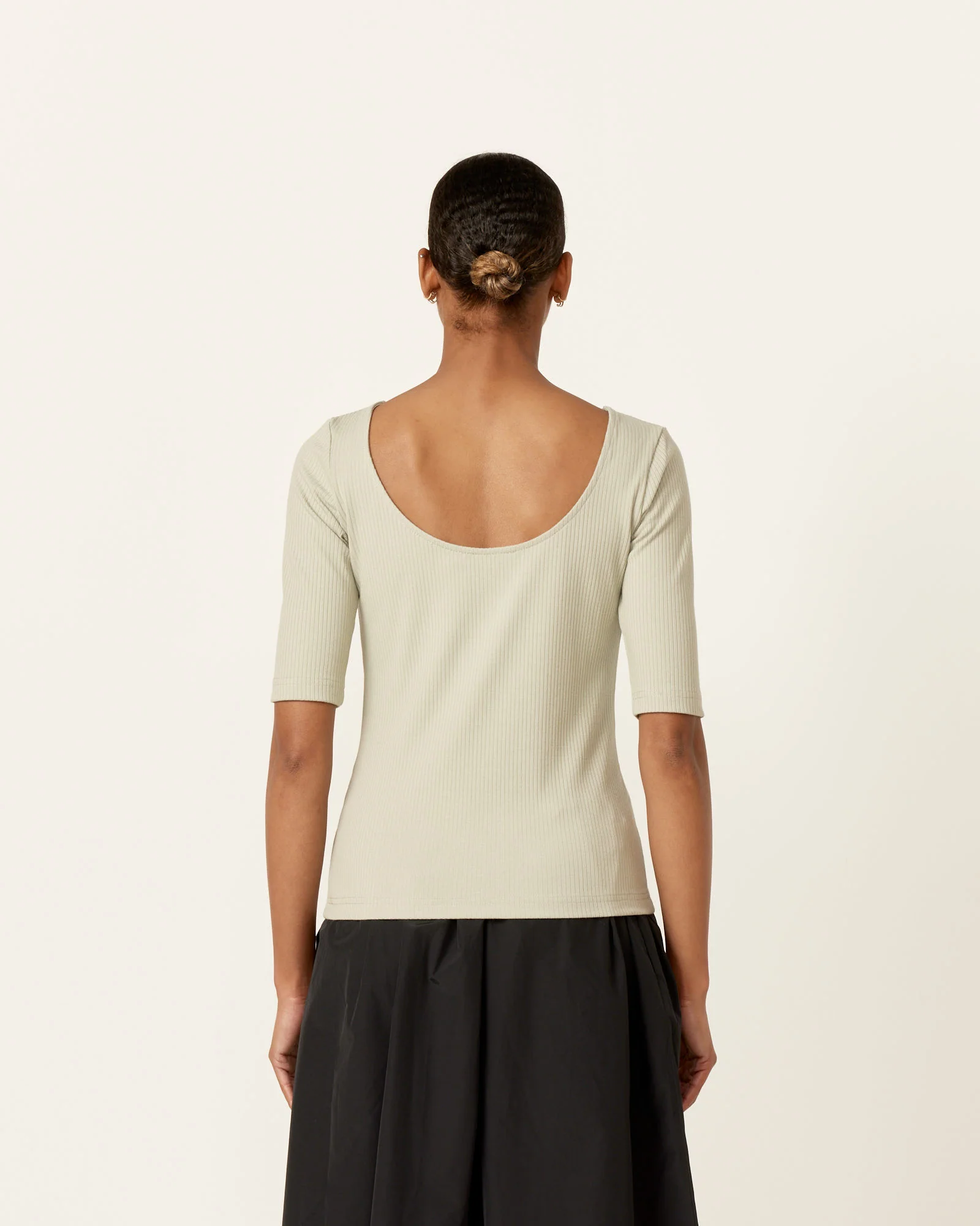 Scoop Back Ribbed Top in Mint - Image 5