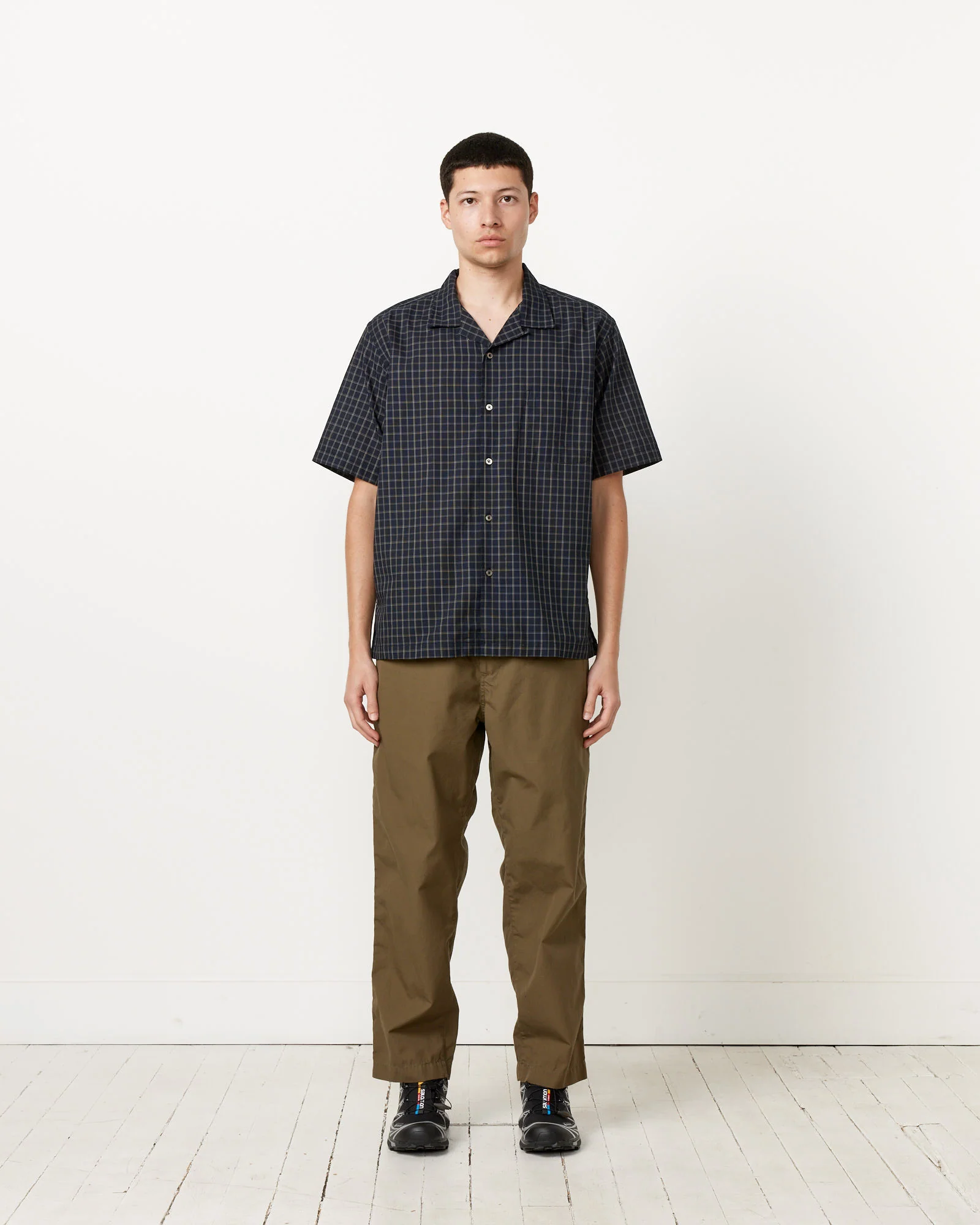 Panama Plaid Shirt in Navy - Image 2