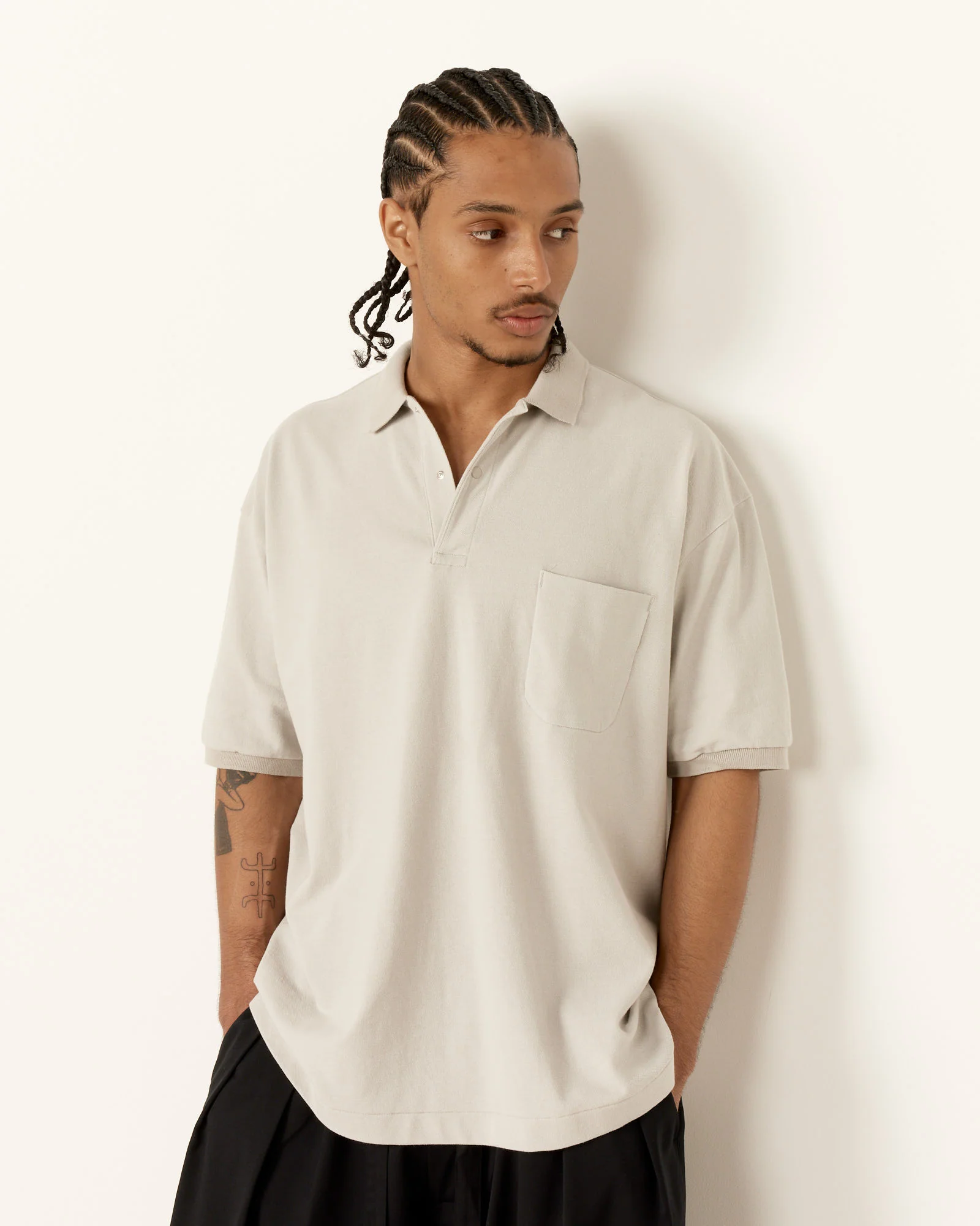 Polo Shirt in Light Grey - Image 4