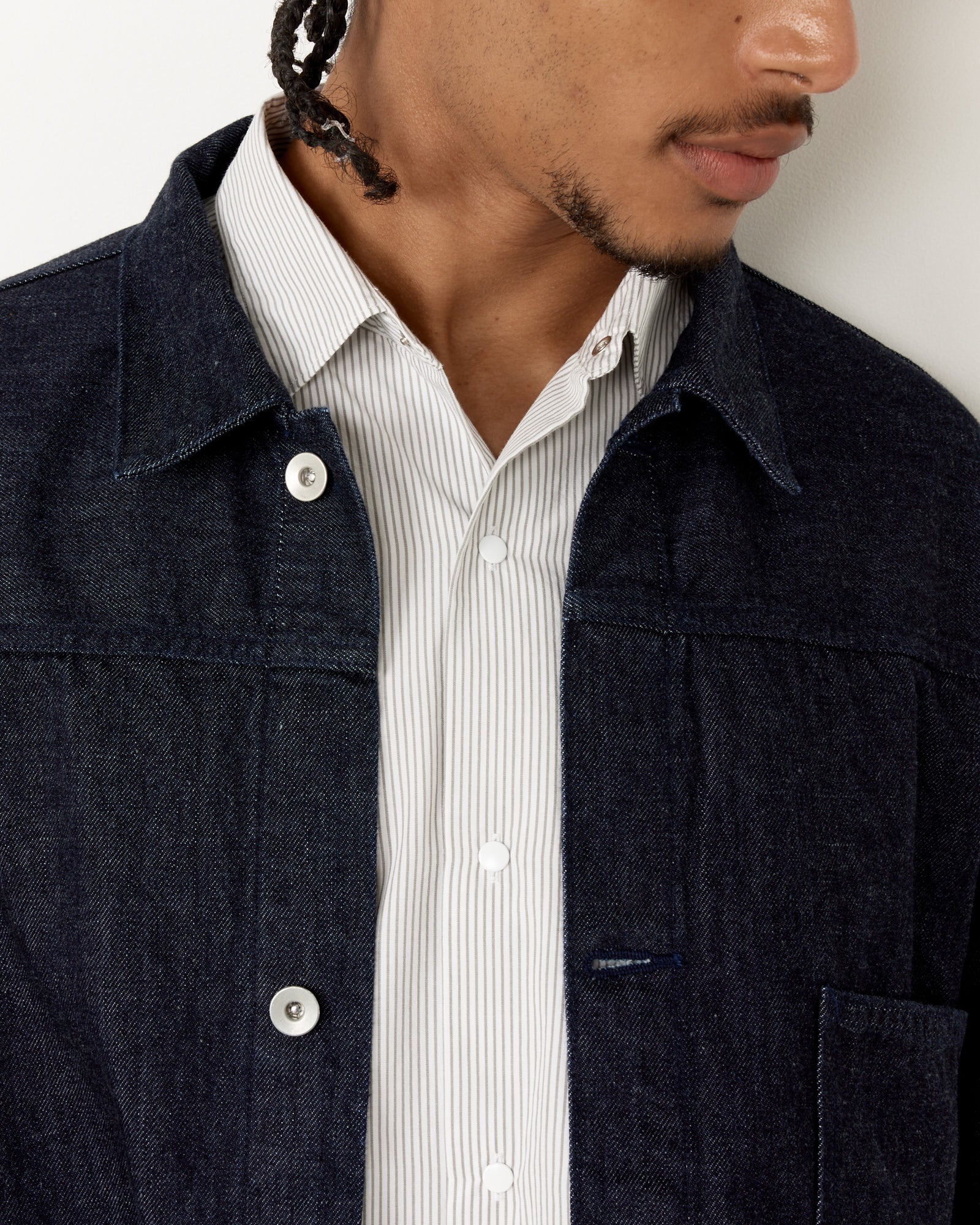 Short Denim Jacket in Indigo - Image 3