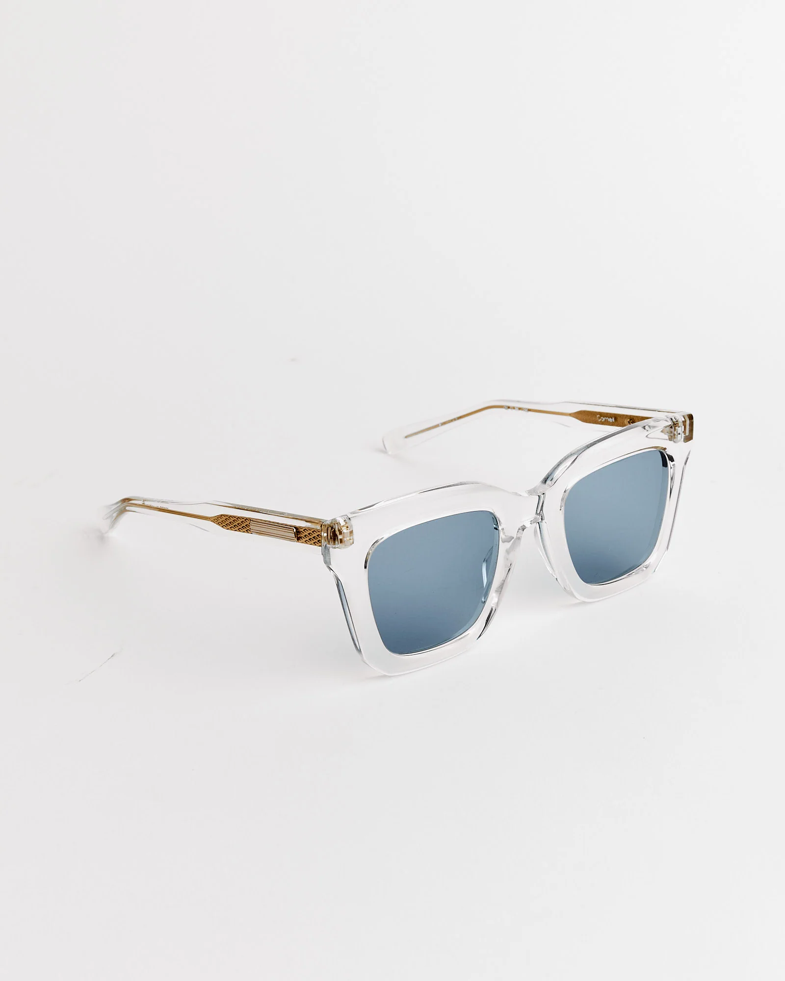 Cornell Sunglasses in Clear Crystal/16K Gold/BL 31 Mid Blue - Image 2