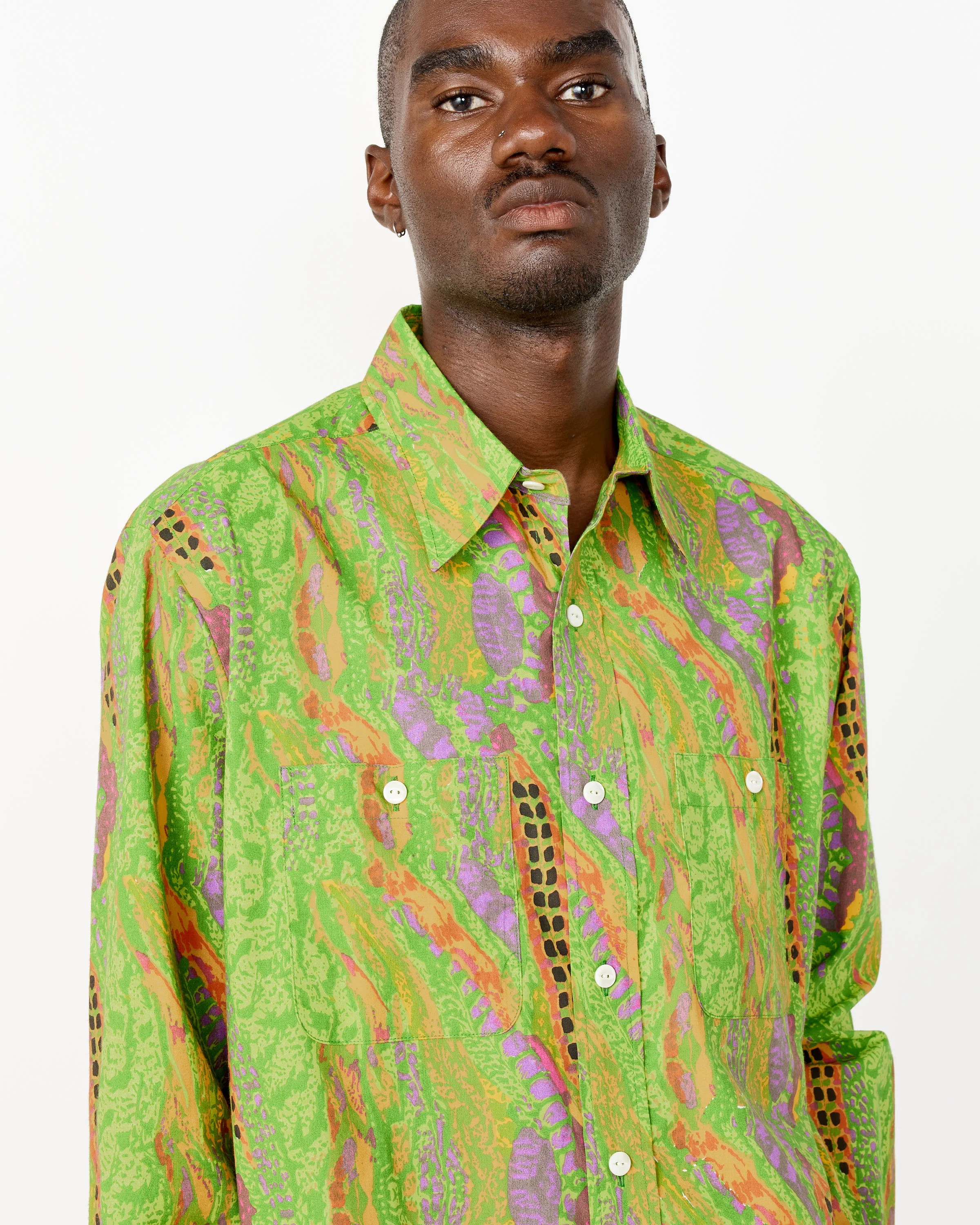 Jungle Work Long Sleeve Shirt in Green - Image 2