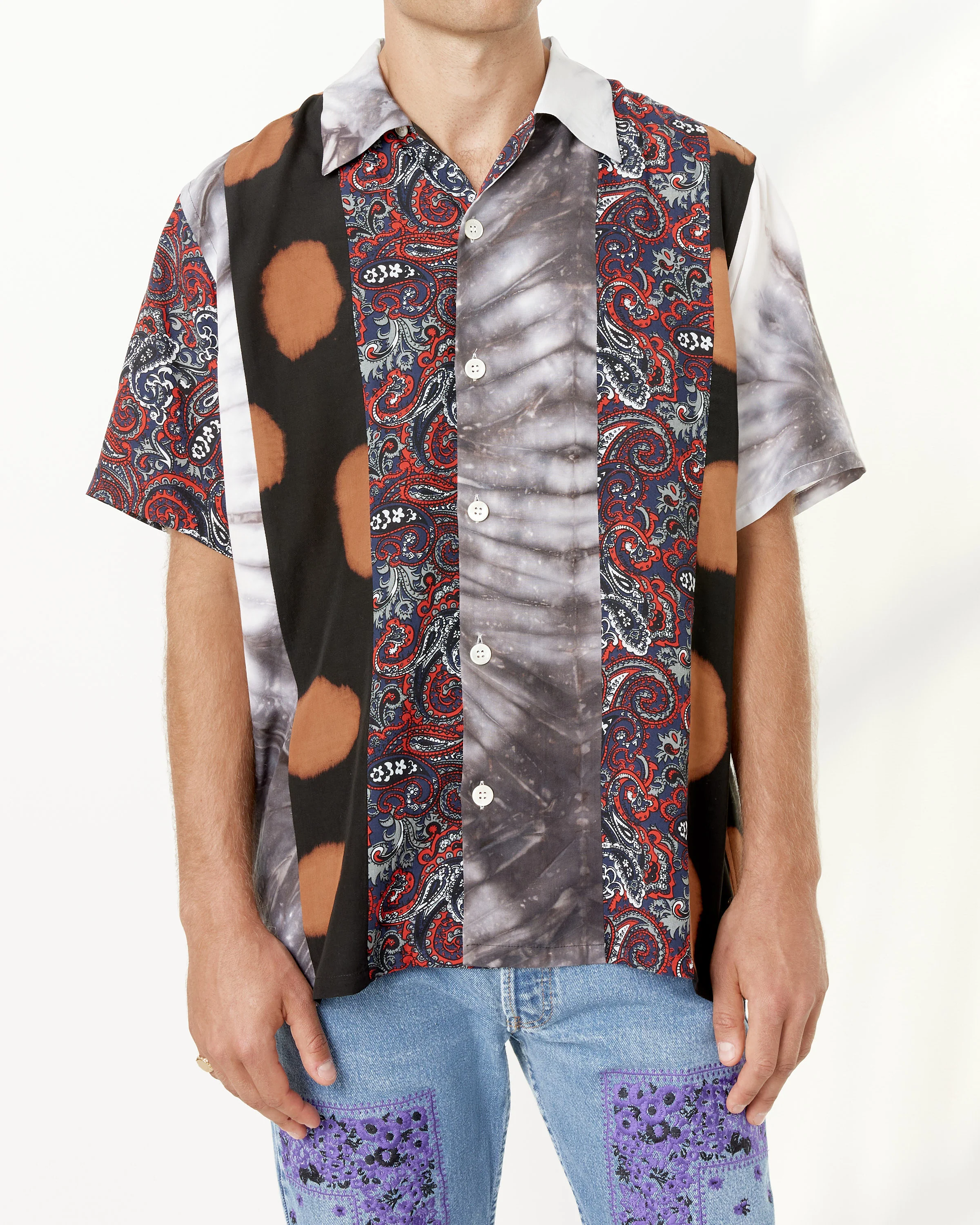 Print & Dye Patchwork SS Shirt - Image 6