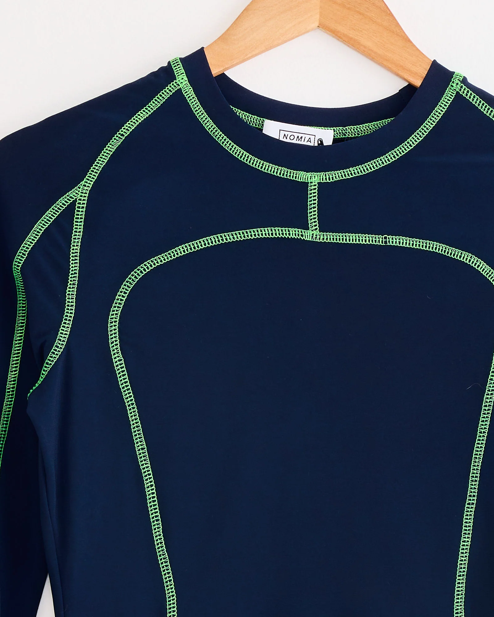 Paneled Scuba Top in Ink / Grass - Image 2