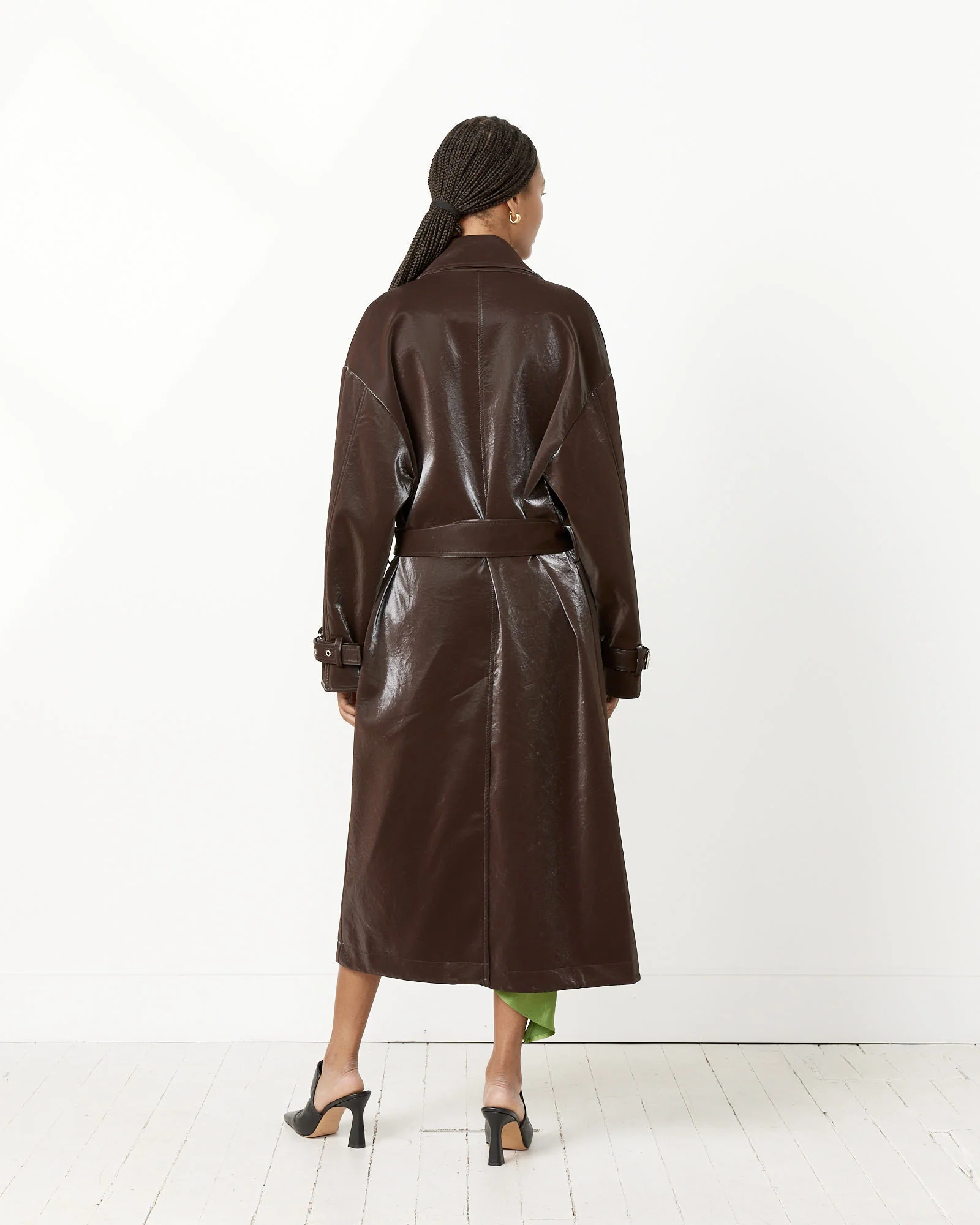Oversize Faux Leather Trench - Image 2
