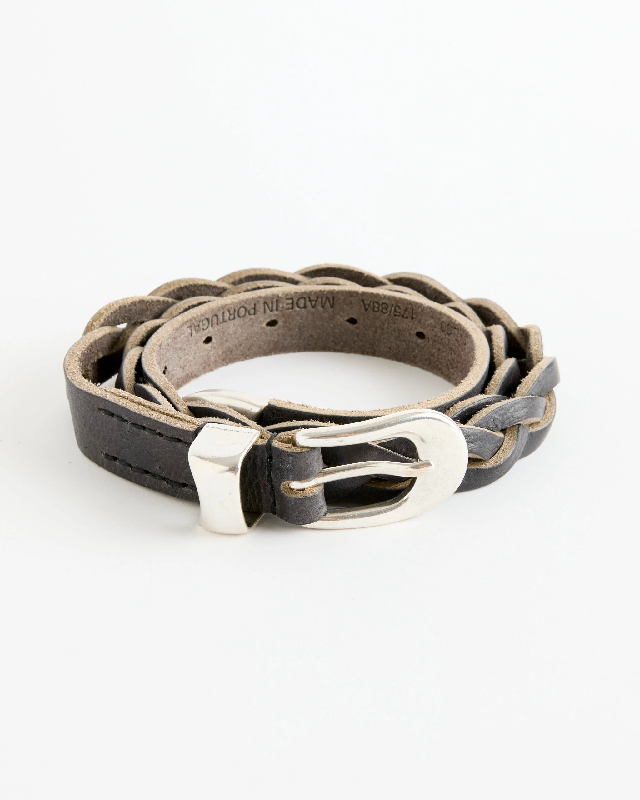 2 CM Braided Belt in Soft Coal
