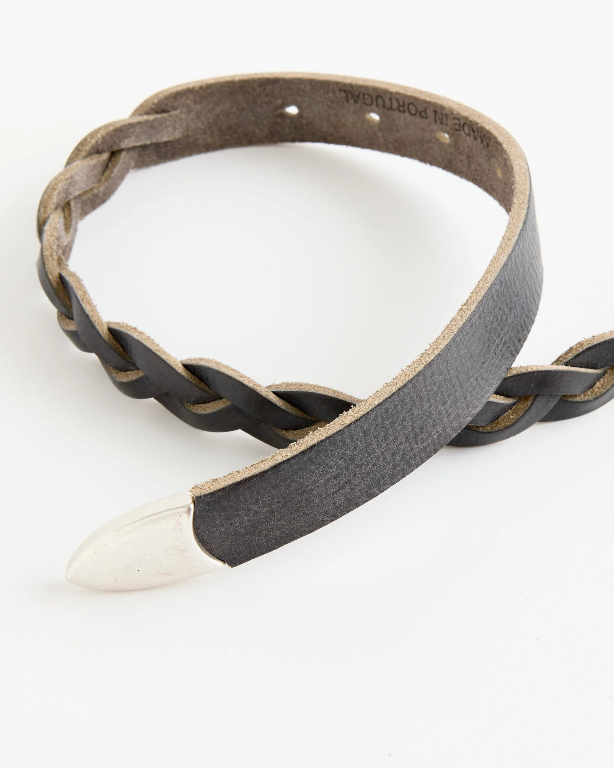2 CM Braided Belt in Soft Coal - Image 2