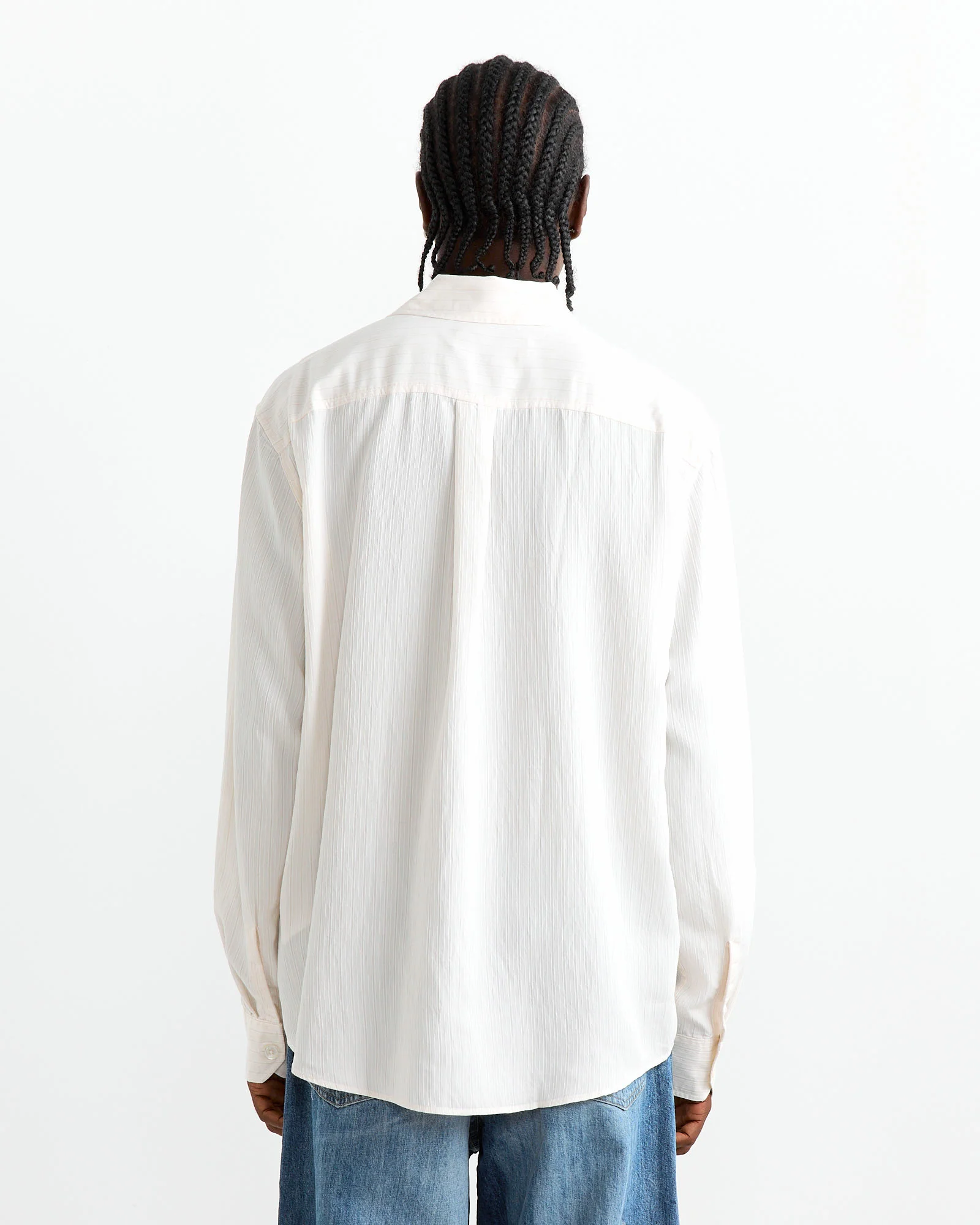 Beyond Shirt in Cream Stripe Viscose - Image 4