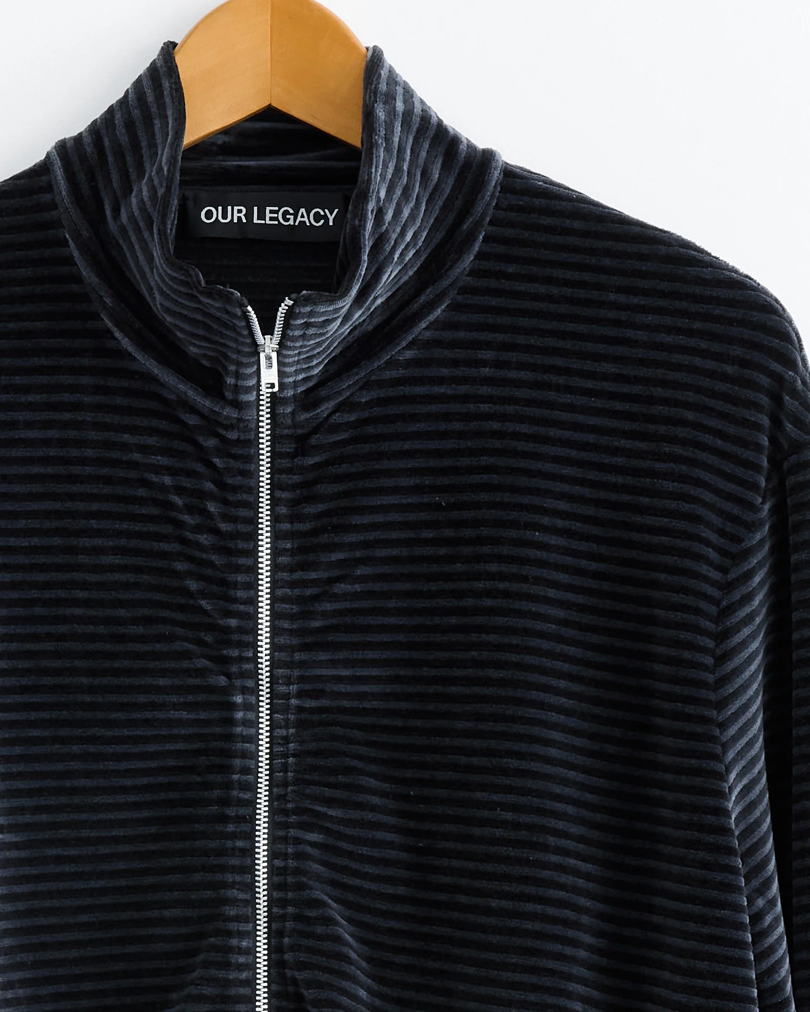 Shrunken Full Zip Polo in Phantom Stripe - Image 2