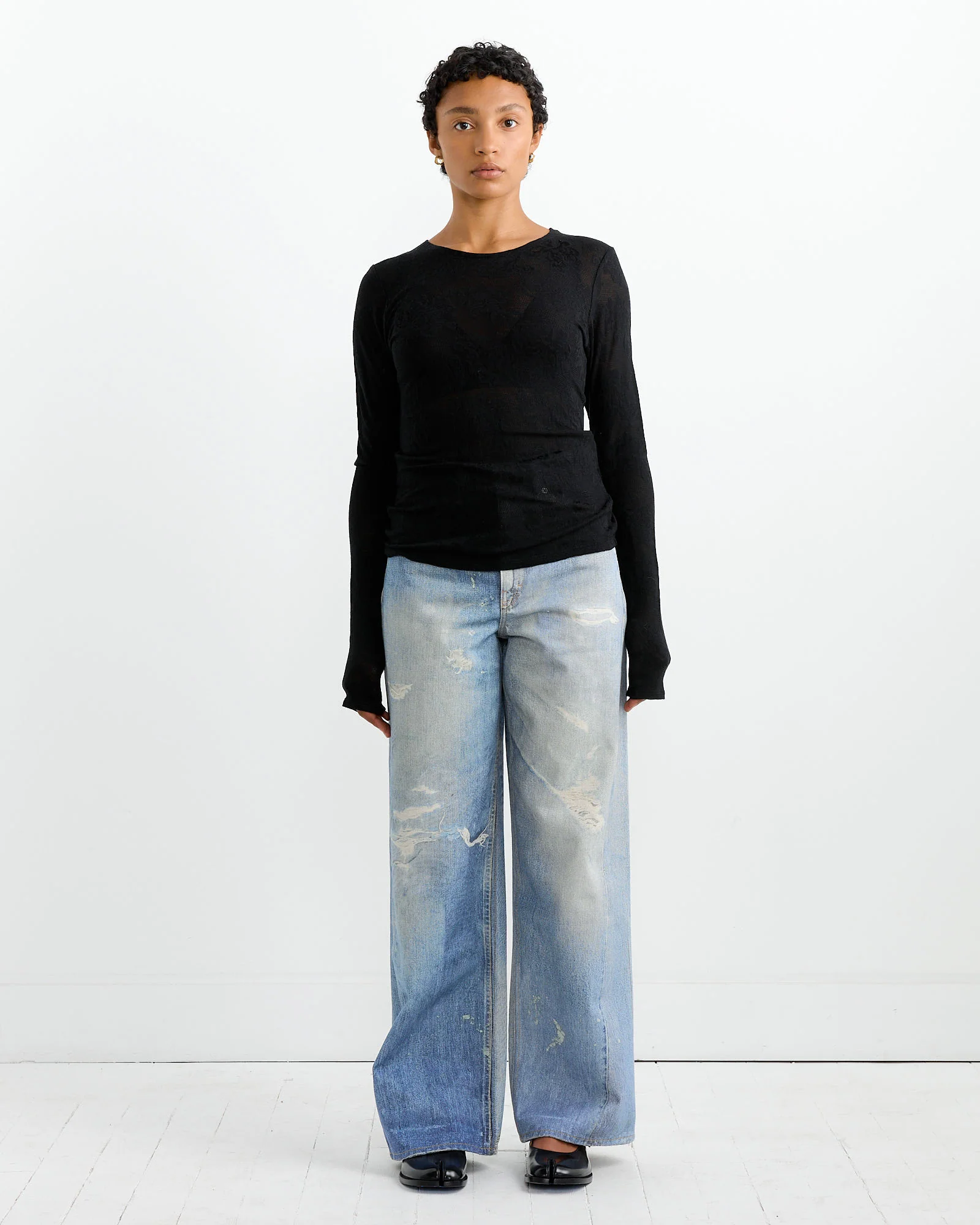 Super Slim T-Shirt in Black Romantic - Image 3