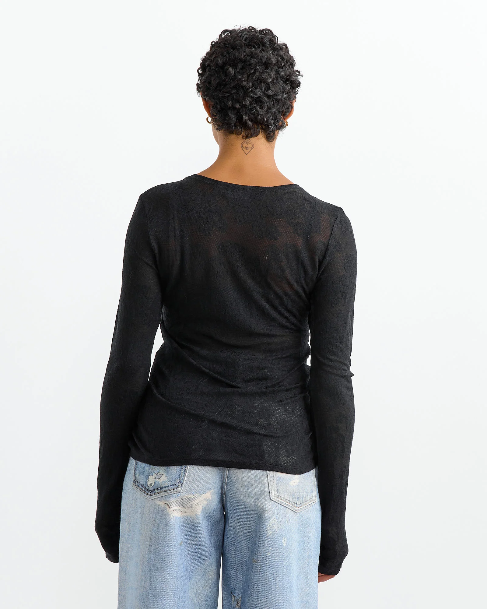 Super Slim T-Shirt in Black Romantic - Image 4