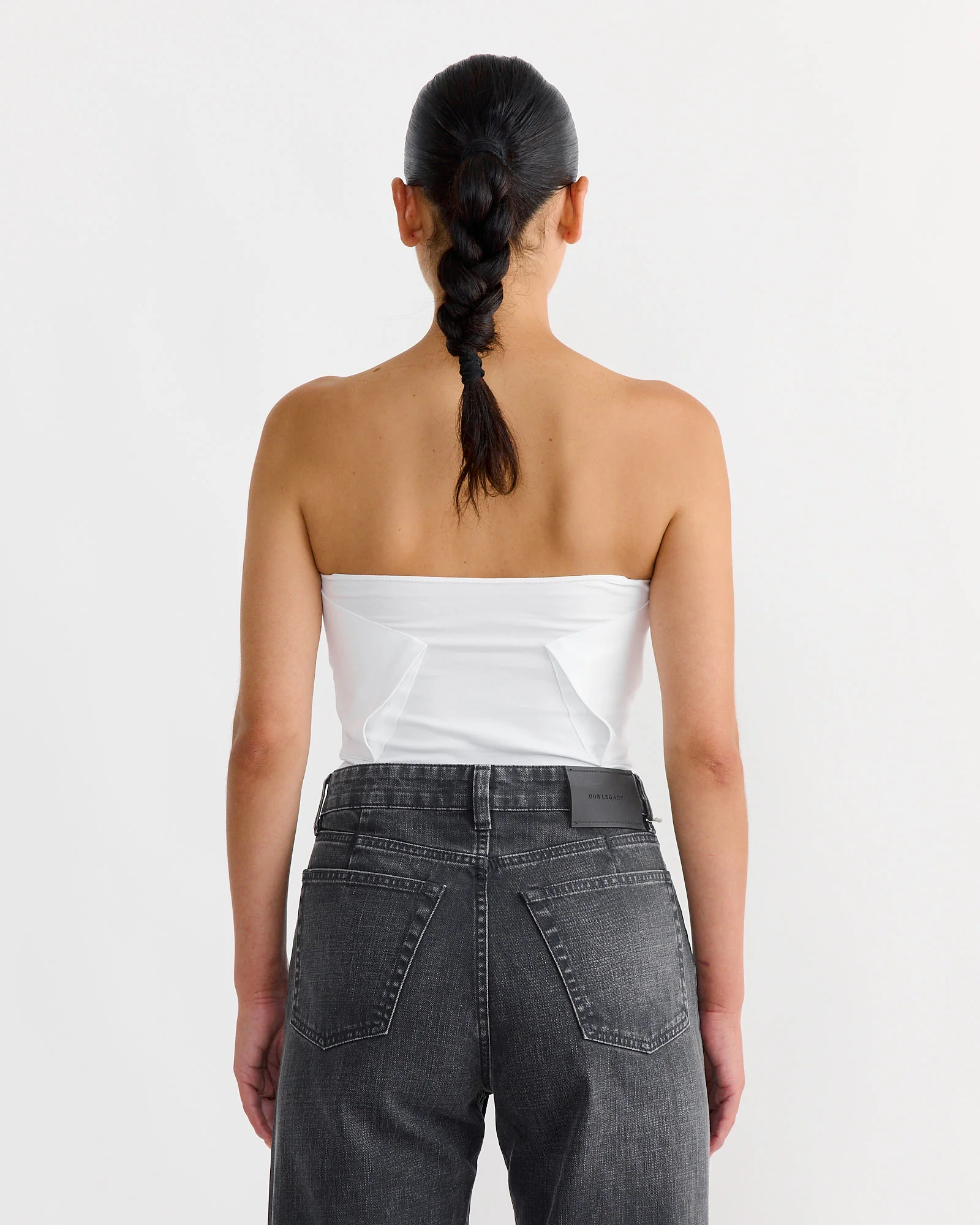 Folded Crew Top in White - Image 3