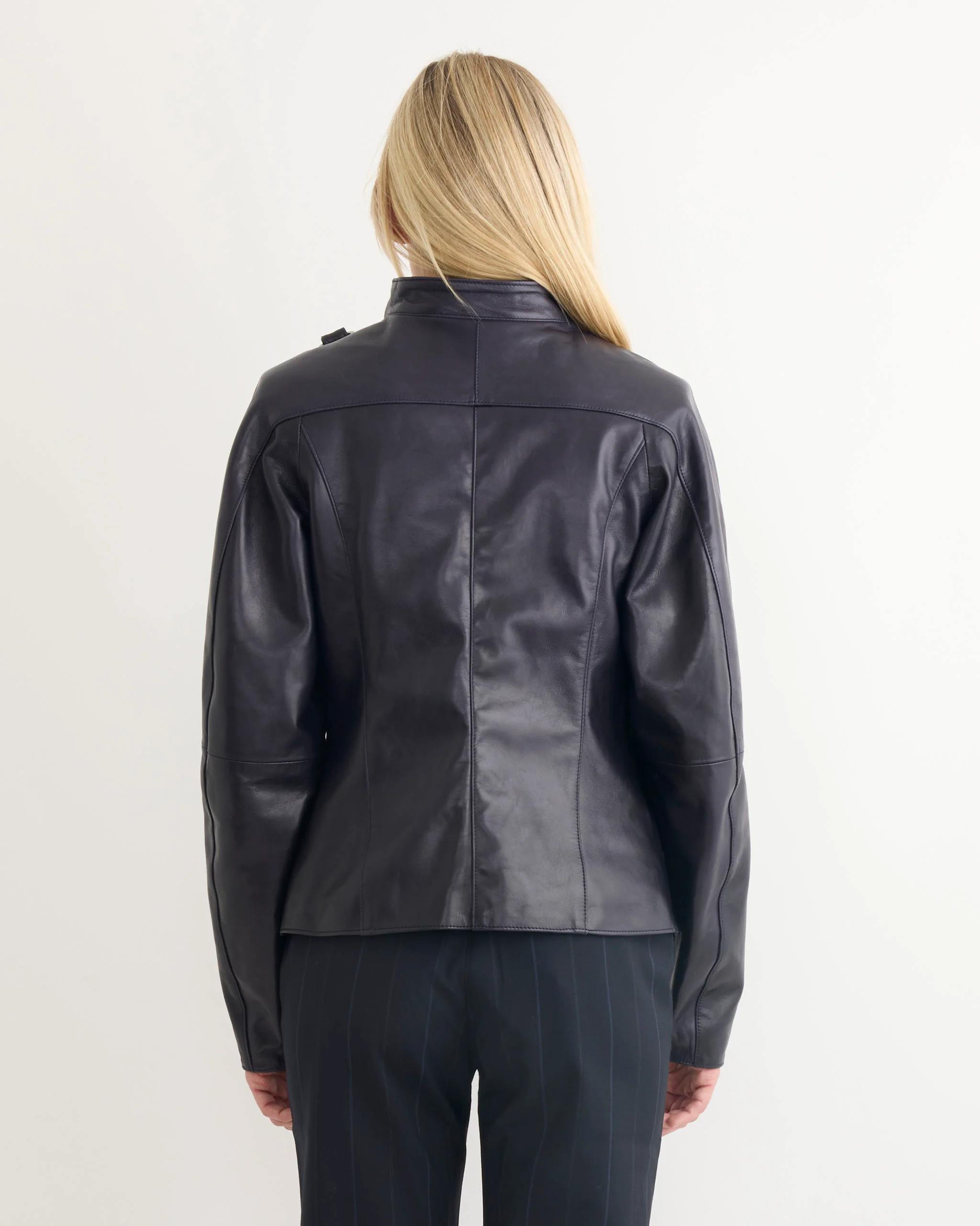 Plomy Leather Jacket in Black - Image 3