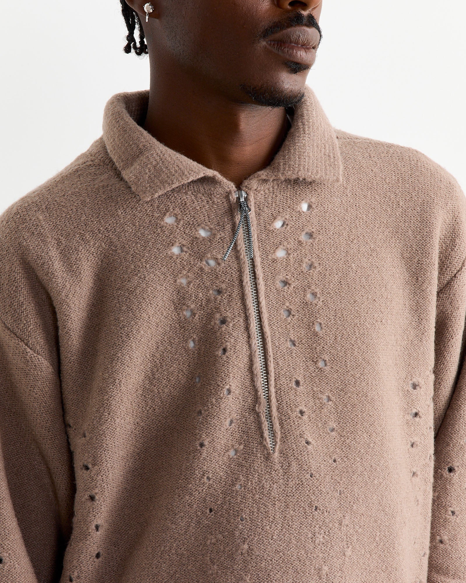 Mohair Polo in Taupe - Image 3