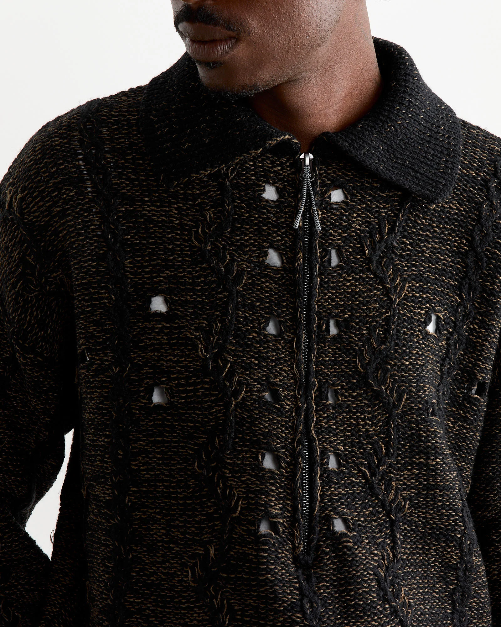Polo Cable Knit in Brown - Image 2