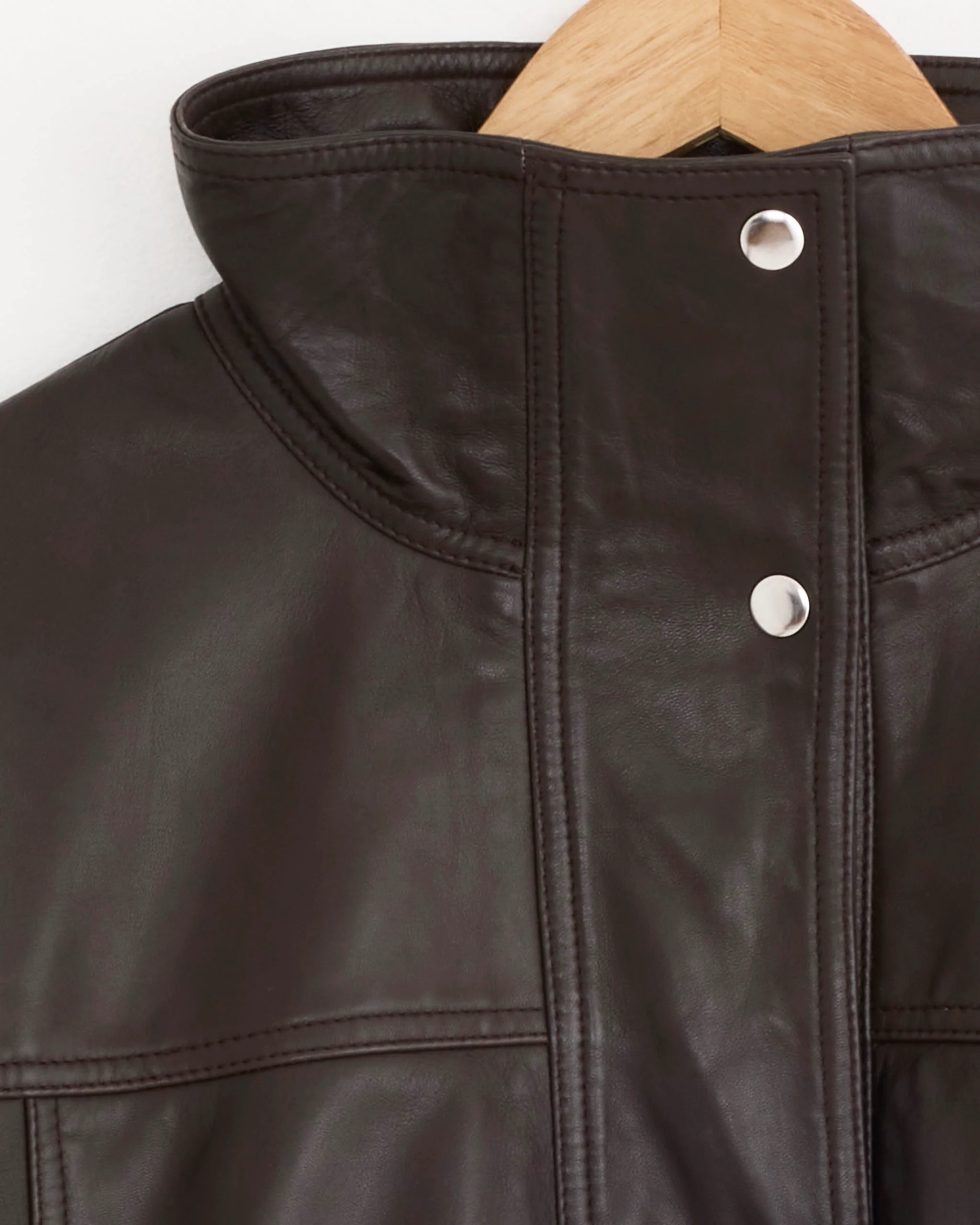 Reinvented Leather Jacket in Earth - Image 2