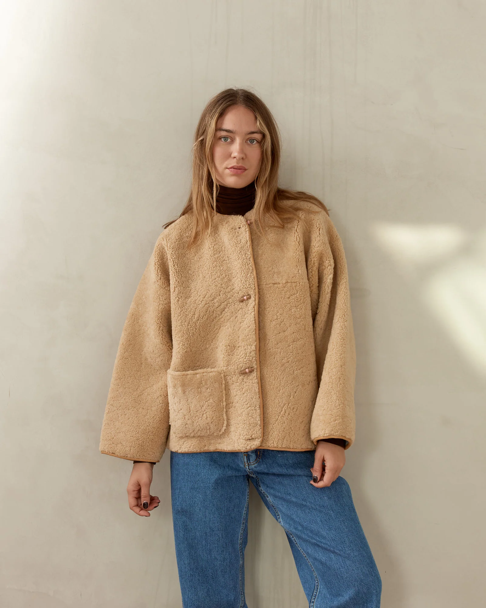 Long Sleeve Shearling Jacket - Image 3