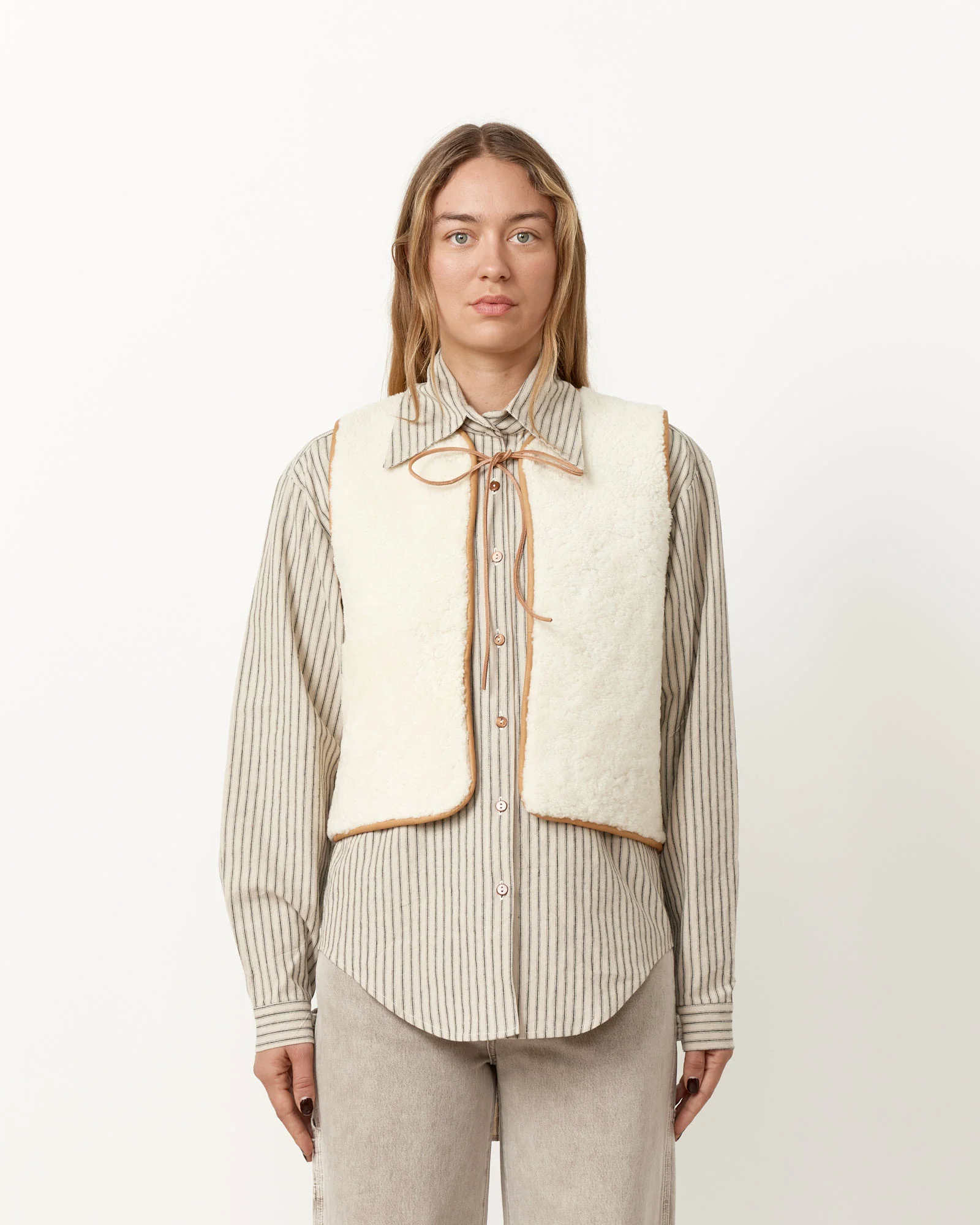 Reversible Shearling Vest - Image 6