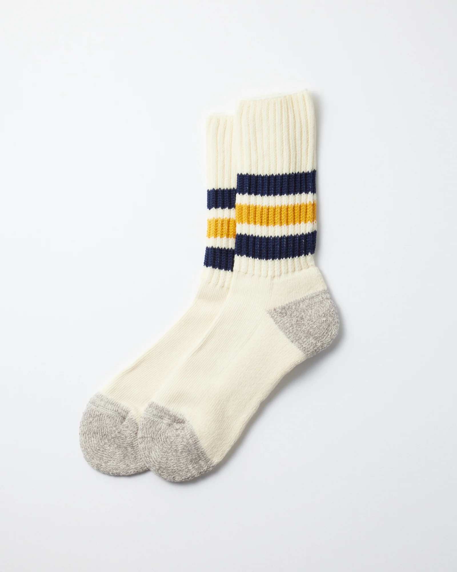 1255 Crew Socks in Navy/Yellow
