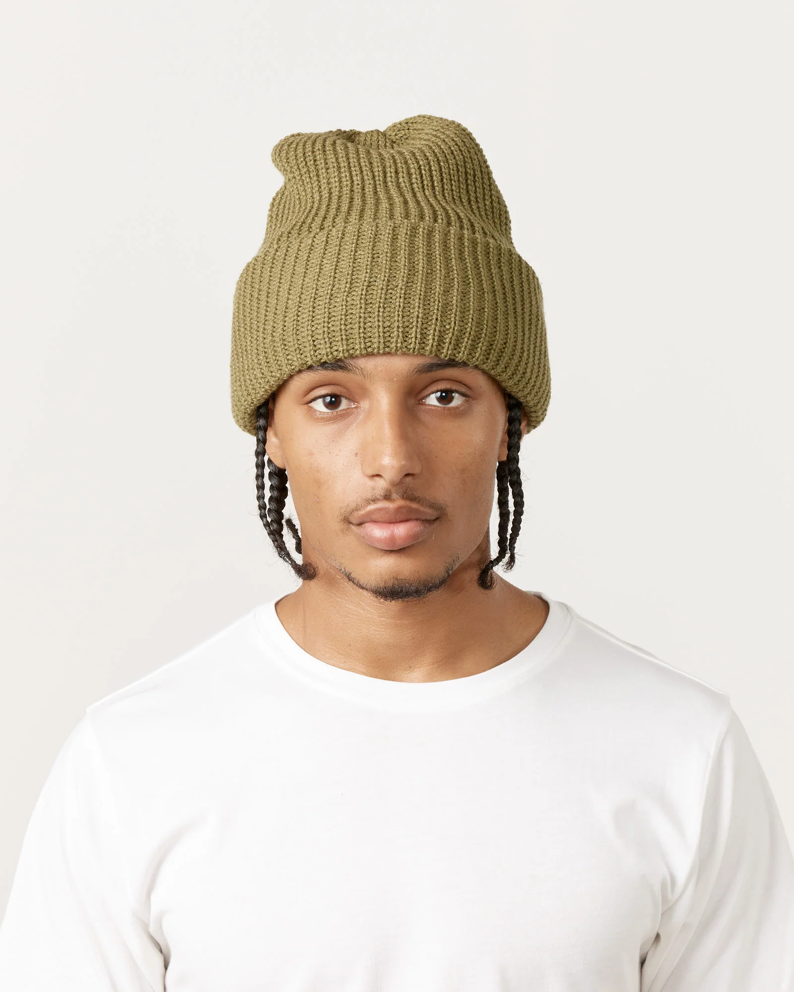 5075 Chunky Beanie in Light Olive - Image 2