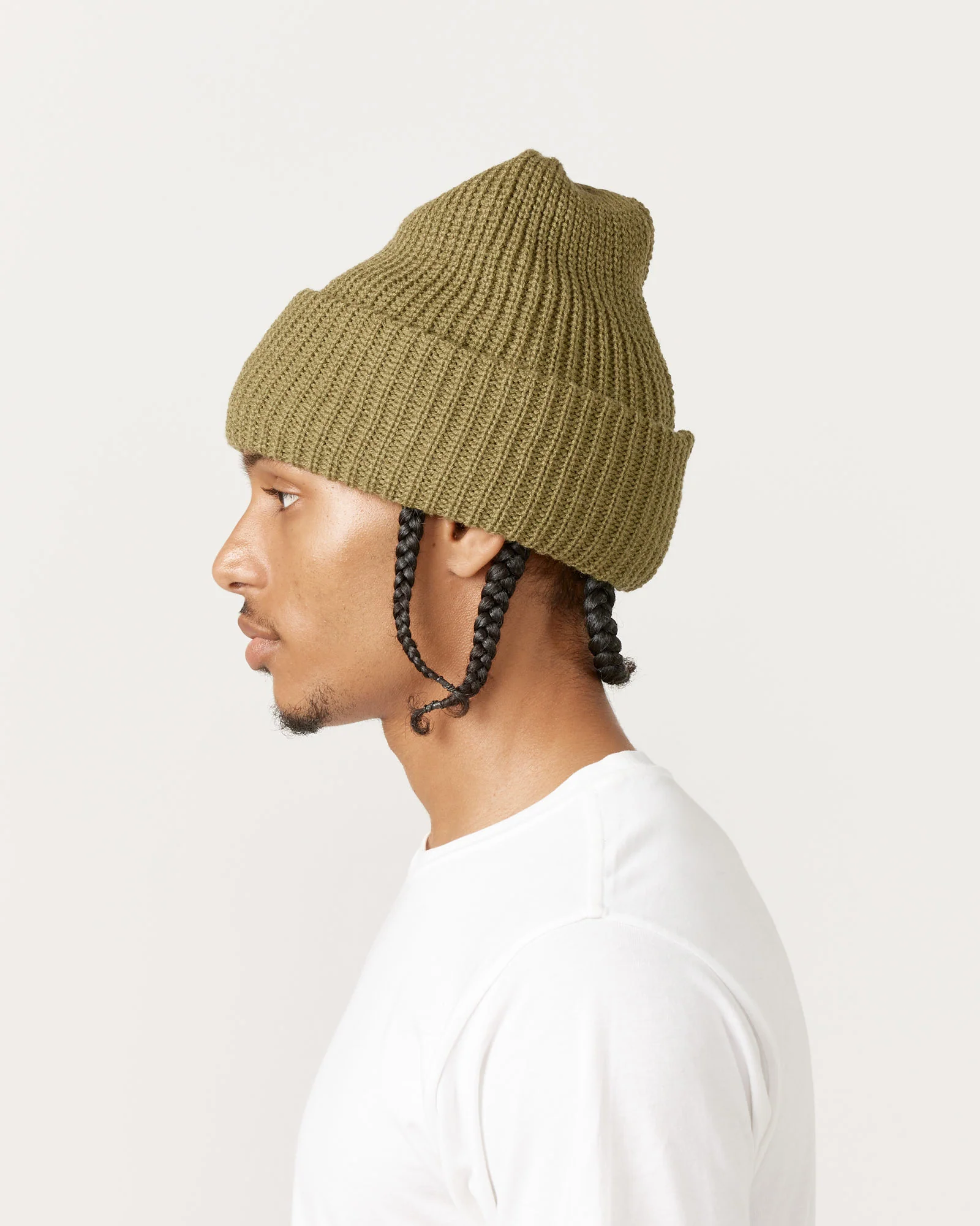 5075 Chunky Beanie in Light Olive - Image 4