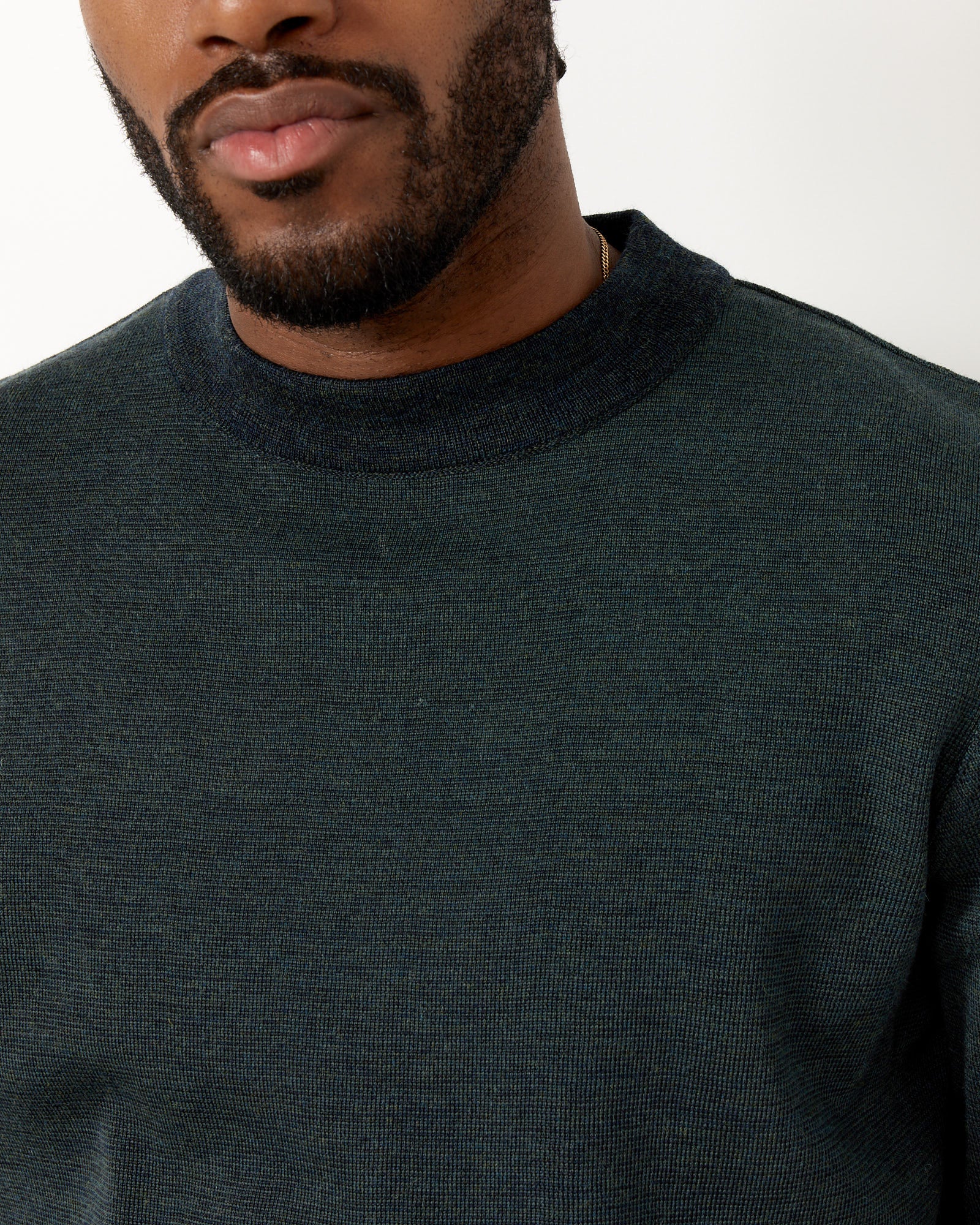 Marine Crew Neck in Midnight Green - Image 3
