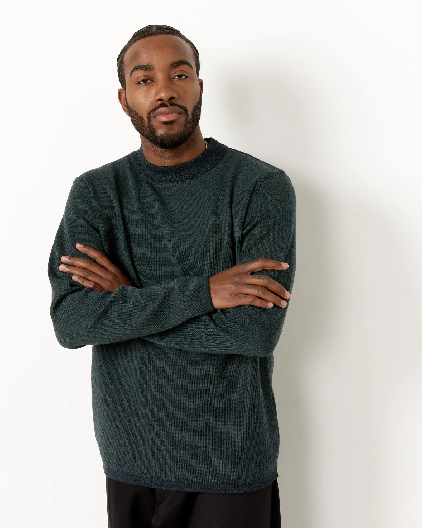 Marine Crew Neck in Midnight Green - Image 4