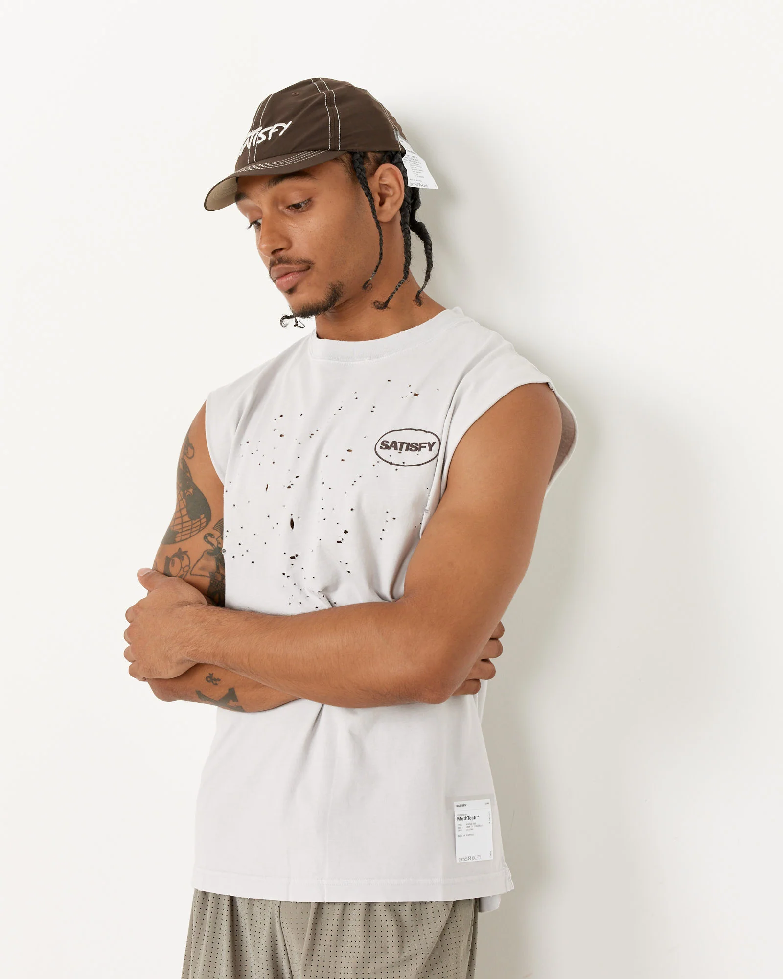 MothTech Muscle Tee in Aged Lunar Rock - Image 4