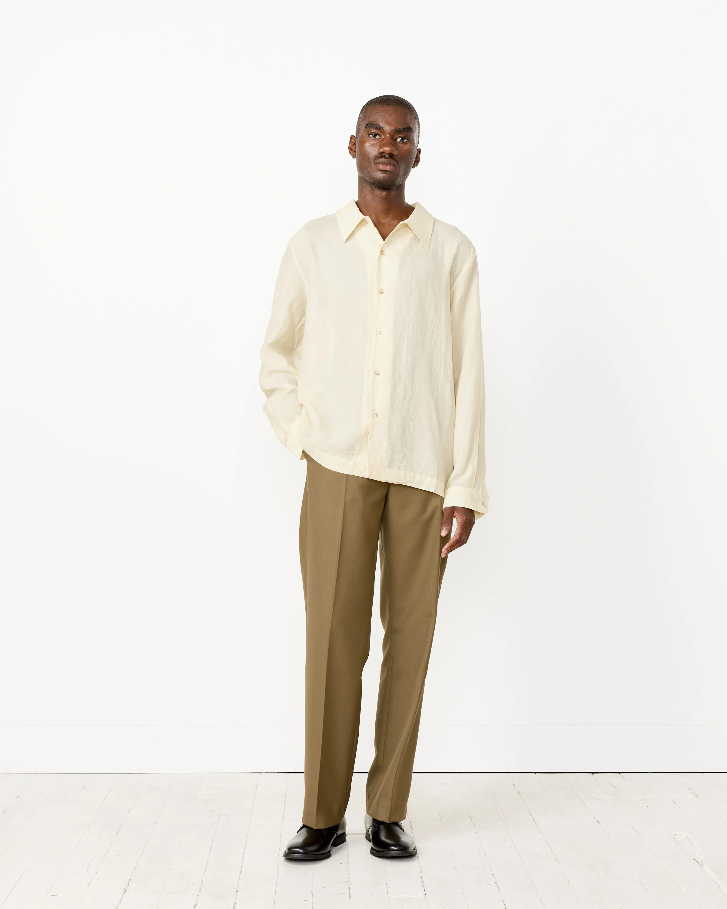 Sancho Voluminous Long Sleeve Shirt in Beige - Image 2
