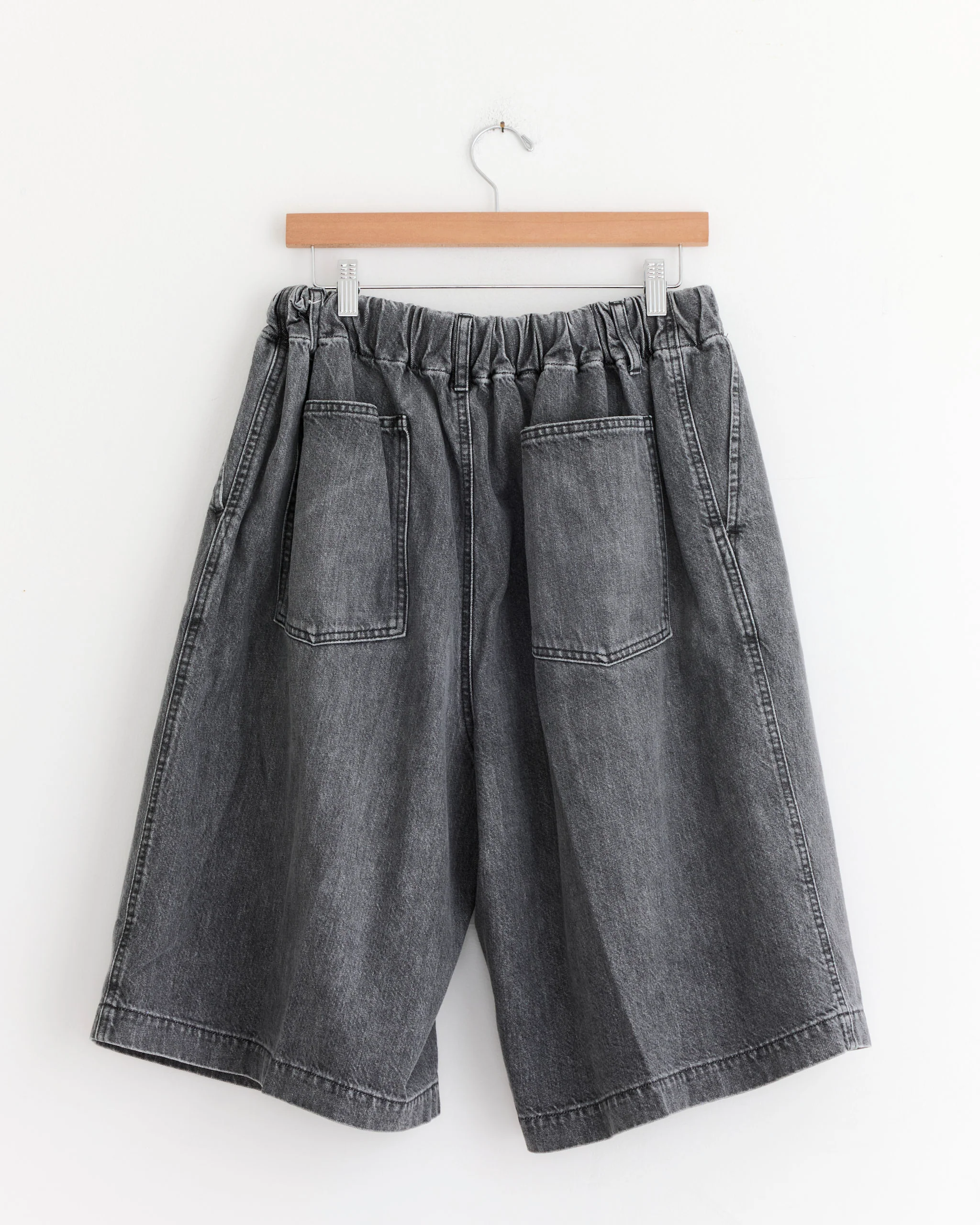 Circular Short Pant in Black Denim Bleached - Image 2